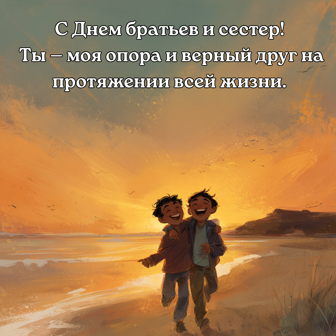 Открытка с Днем братьев и сестер