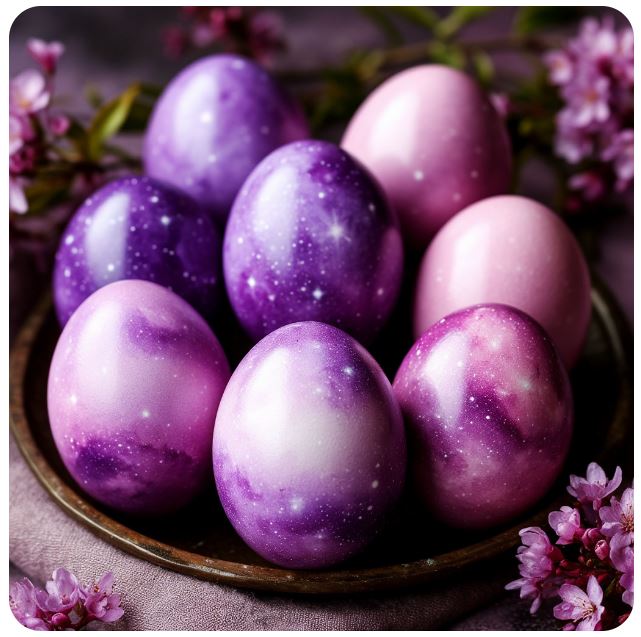 Декор пасхальных яиц, космическая туманность