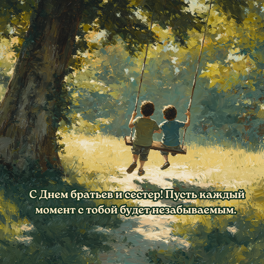 Открытка с Днем братьев и сестер