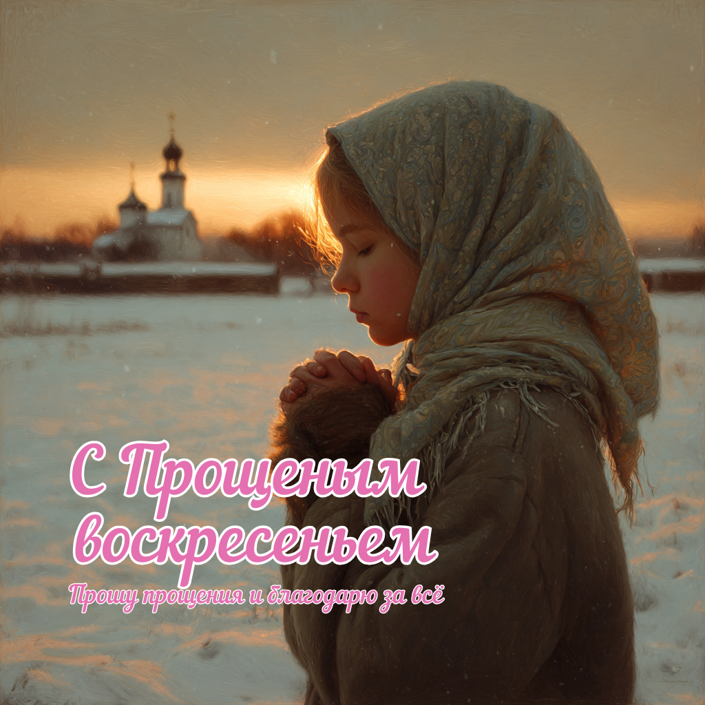 Открытка: С Прощенным воскресеньем — пусть обиды растворятся, а любовь останется