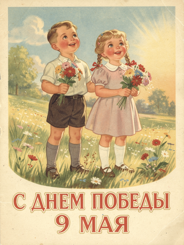 С Днем Победы, открытки в советском стиле с 9 Мая
