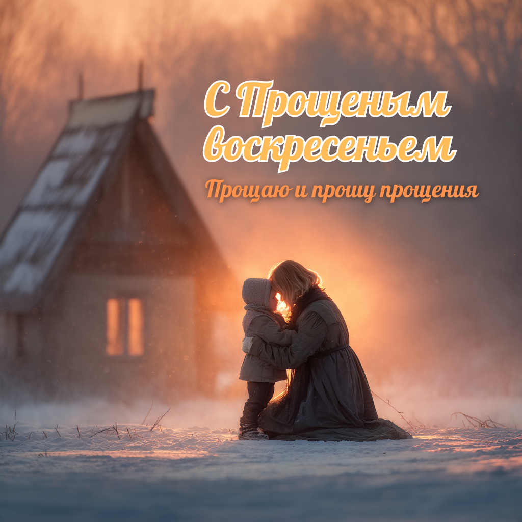 Открытка на Прощеное воскресенье — прошу прощения своими словами, от души
