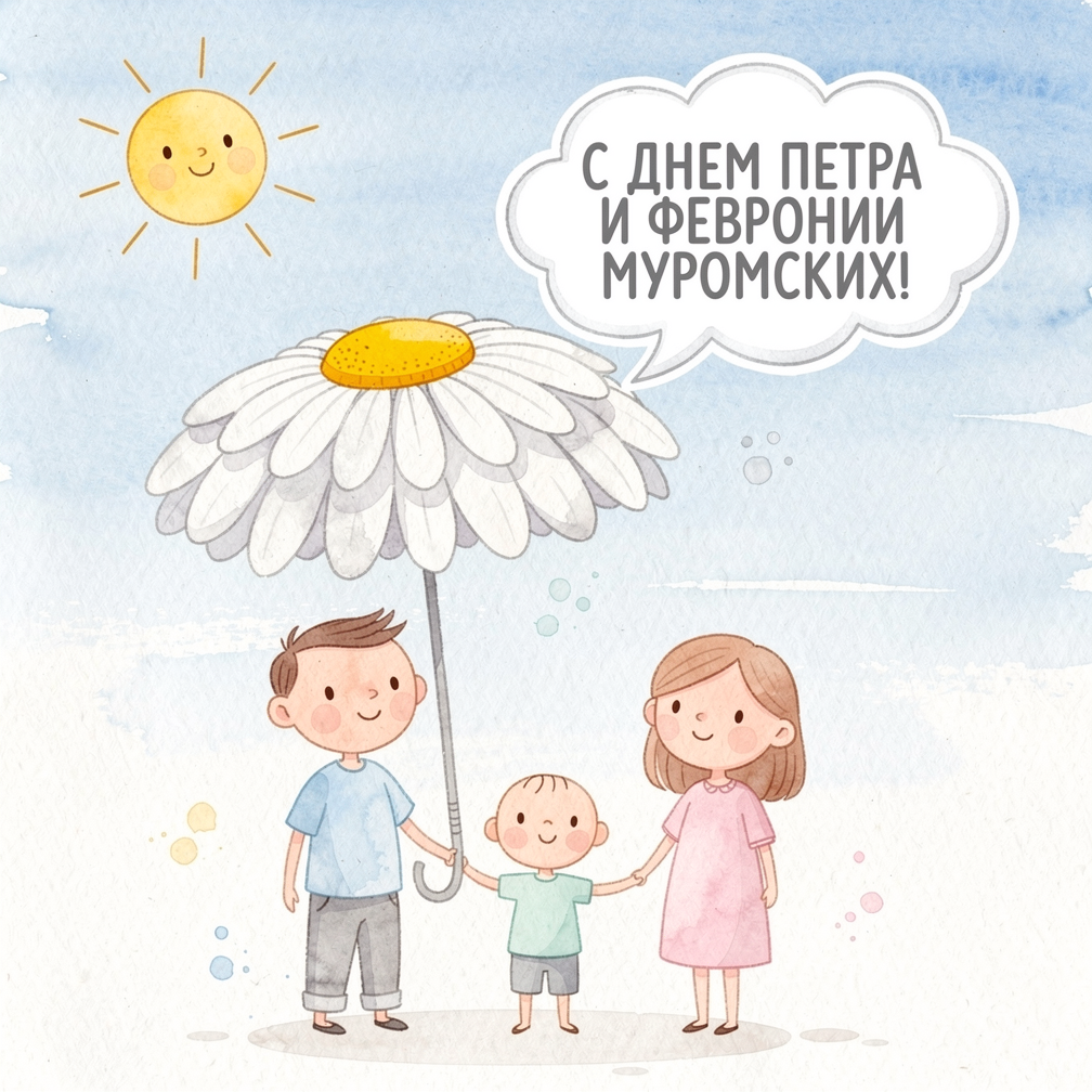 Открытка с Днем Петра и Февронии Муромских