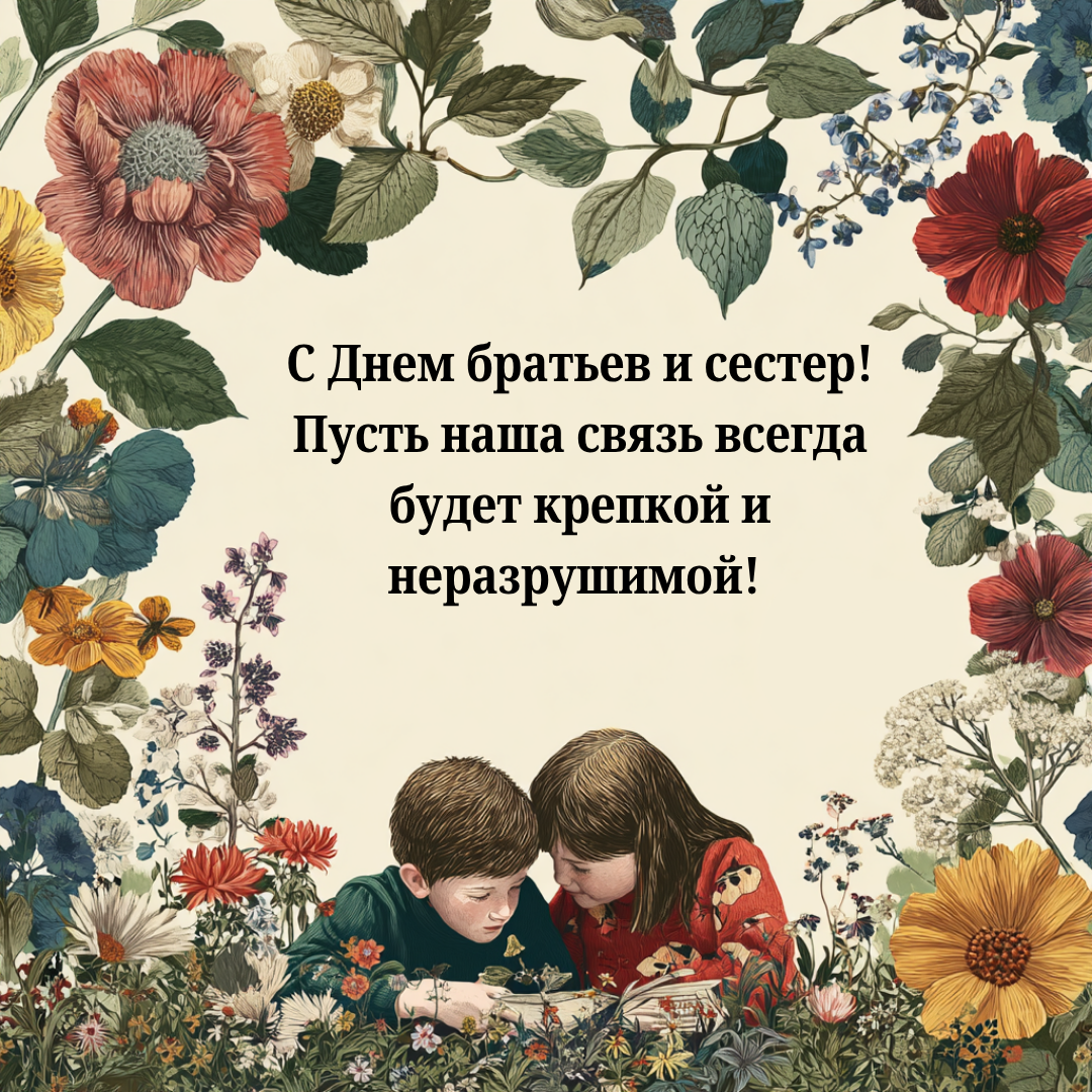 Открытка с Днем братьев и сестер