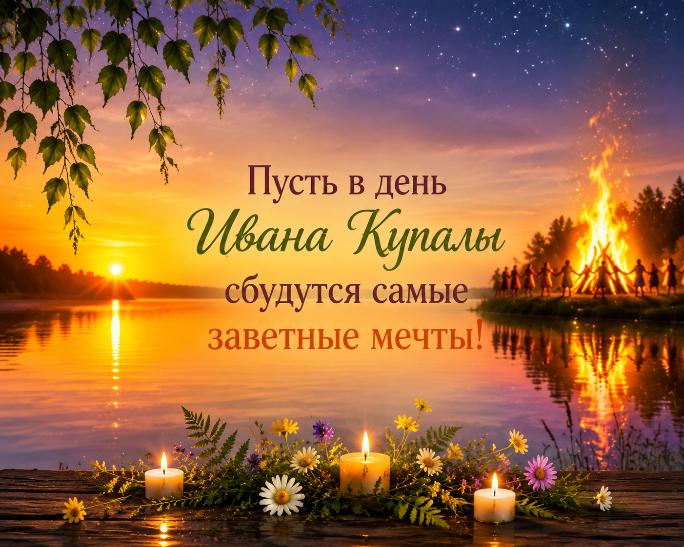 С Днем Ивана Купалы, открытки и гифки