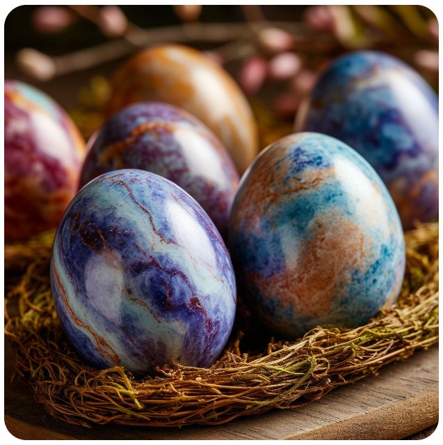 Декор пасхальных яиц. эффект натурального камня