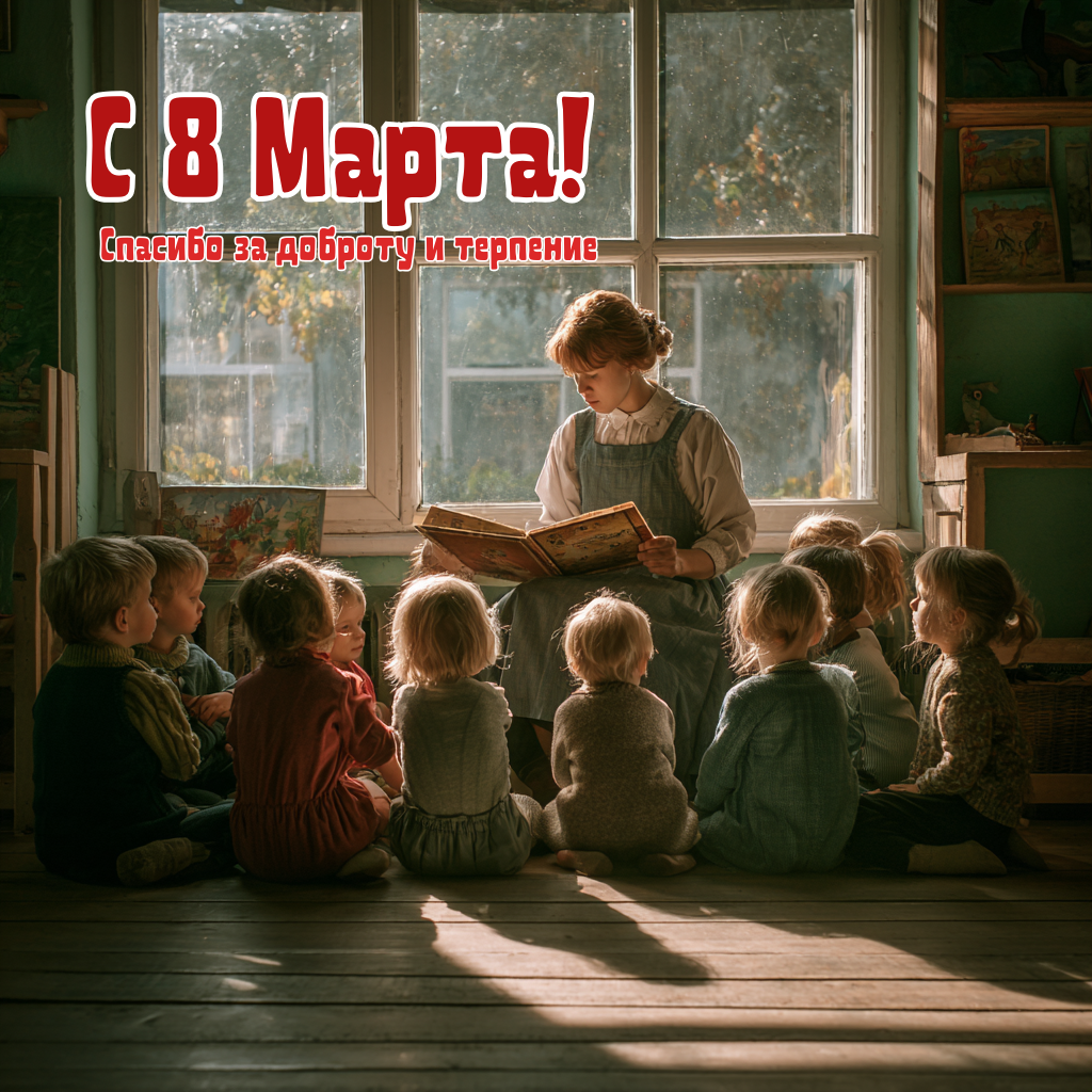 Открытка воспитательнице: с наступающим Международным женским днем — спасибо за доброту и терпение