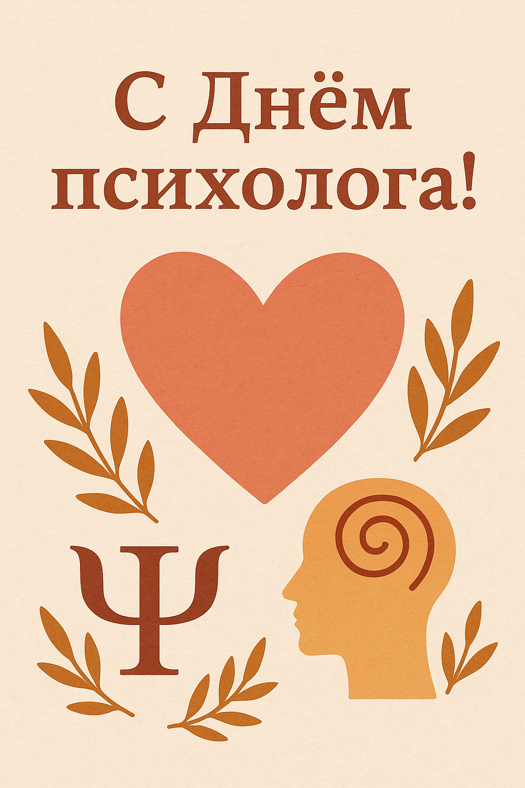 Открытка с поздравлением «С днем психолога»