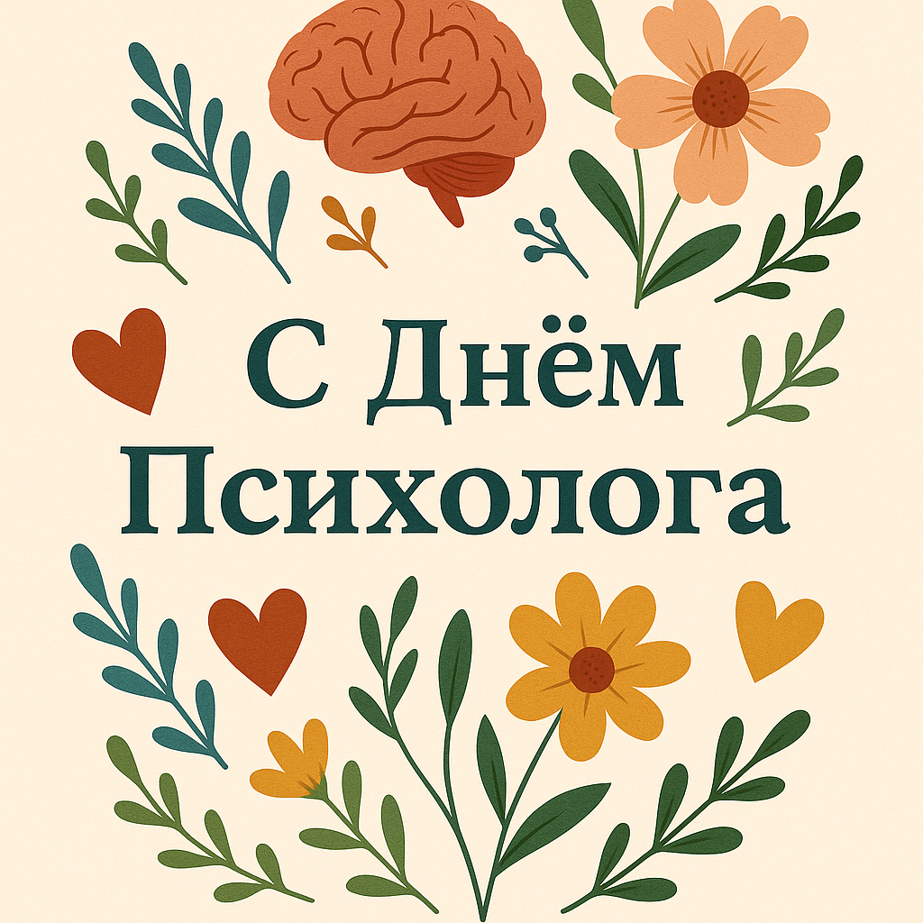 Открытка с поздравлением «С днем психолога»
