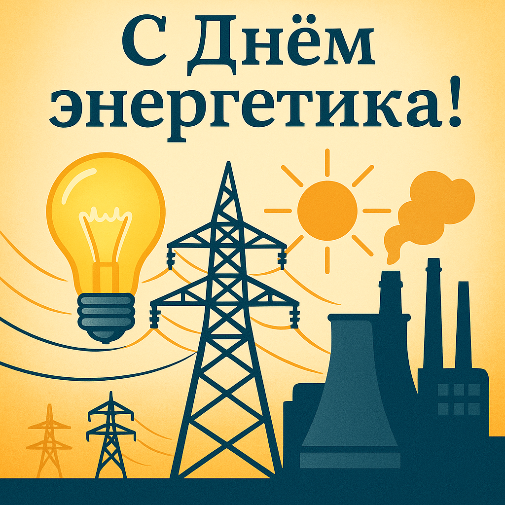 Открытка с поздравлением «С днем энергетика!»
