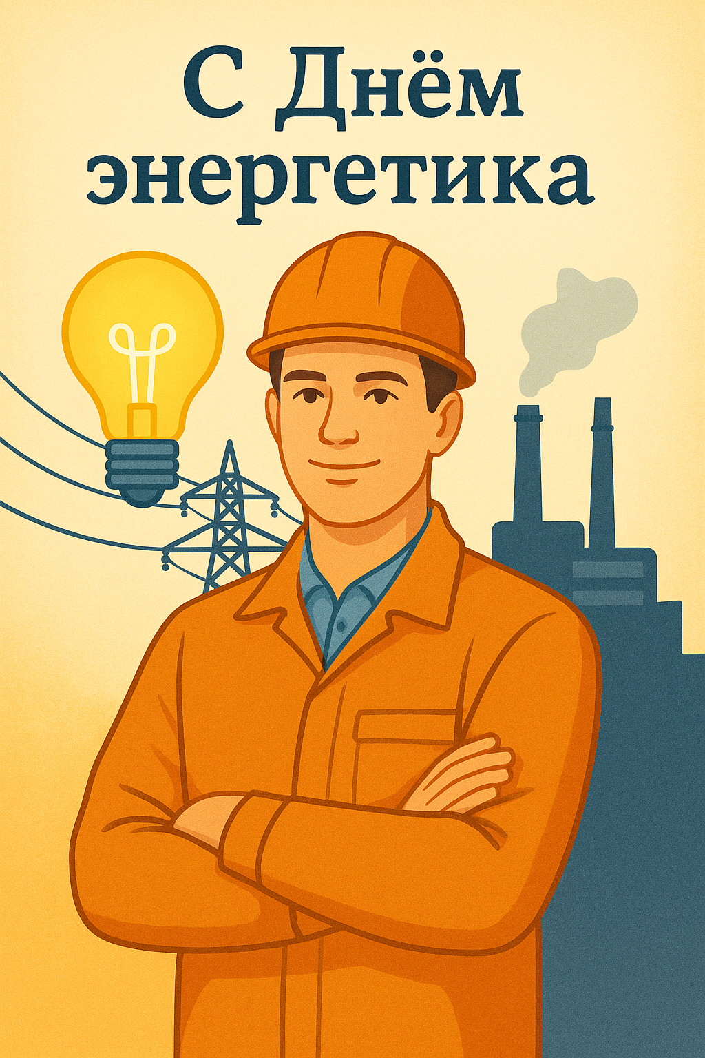 Открытка с поздравлением «С днем энергетика!»