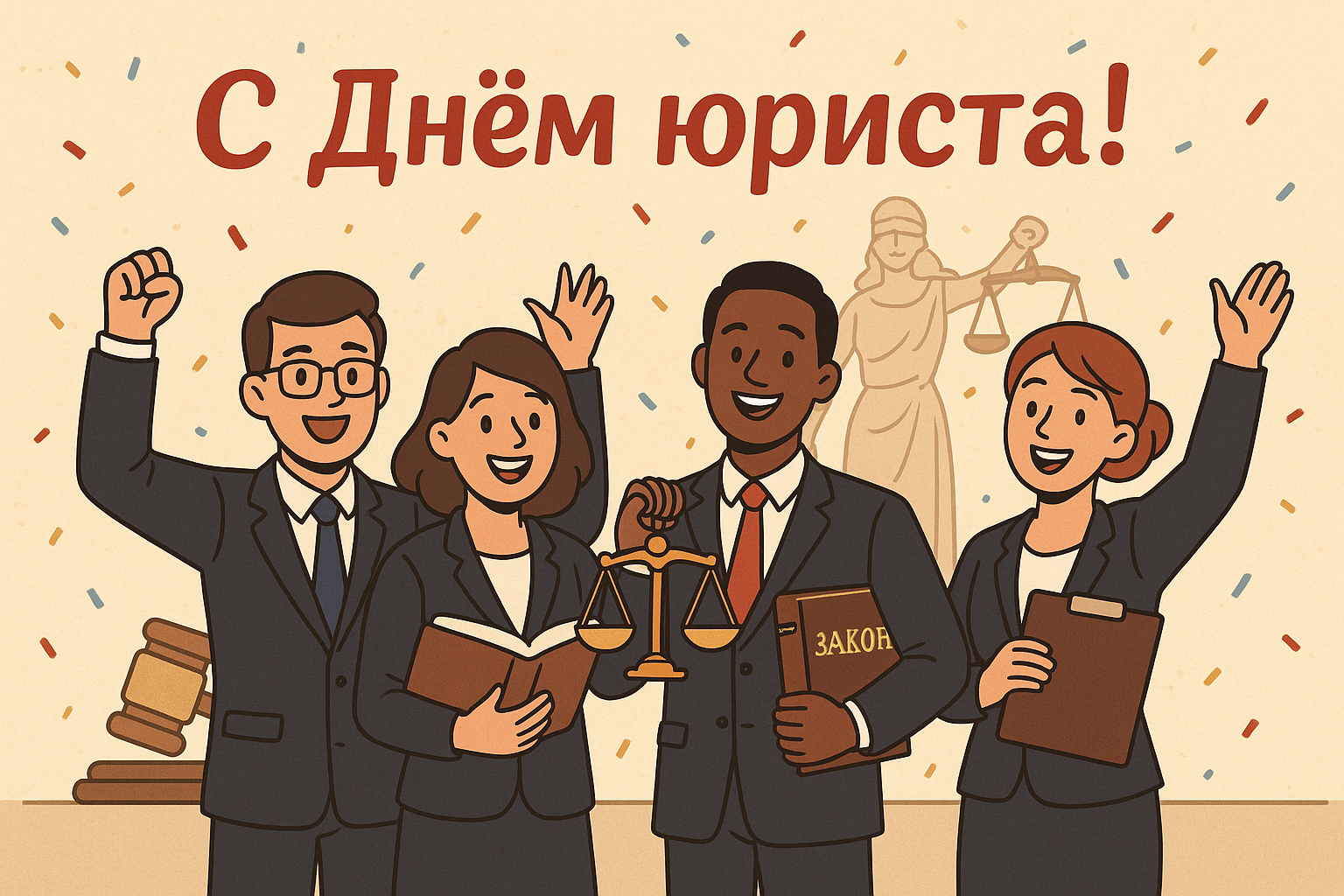 Открытка с поздравлением «С днем юриста!»