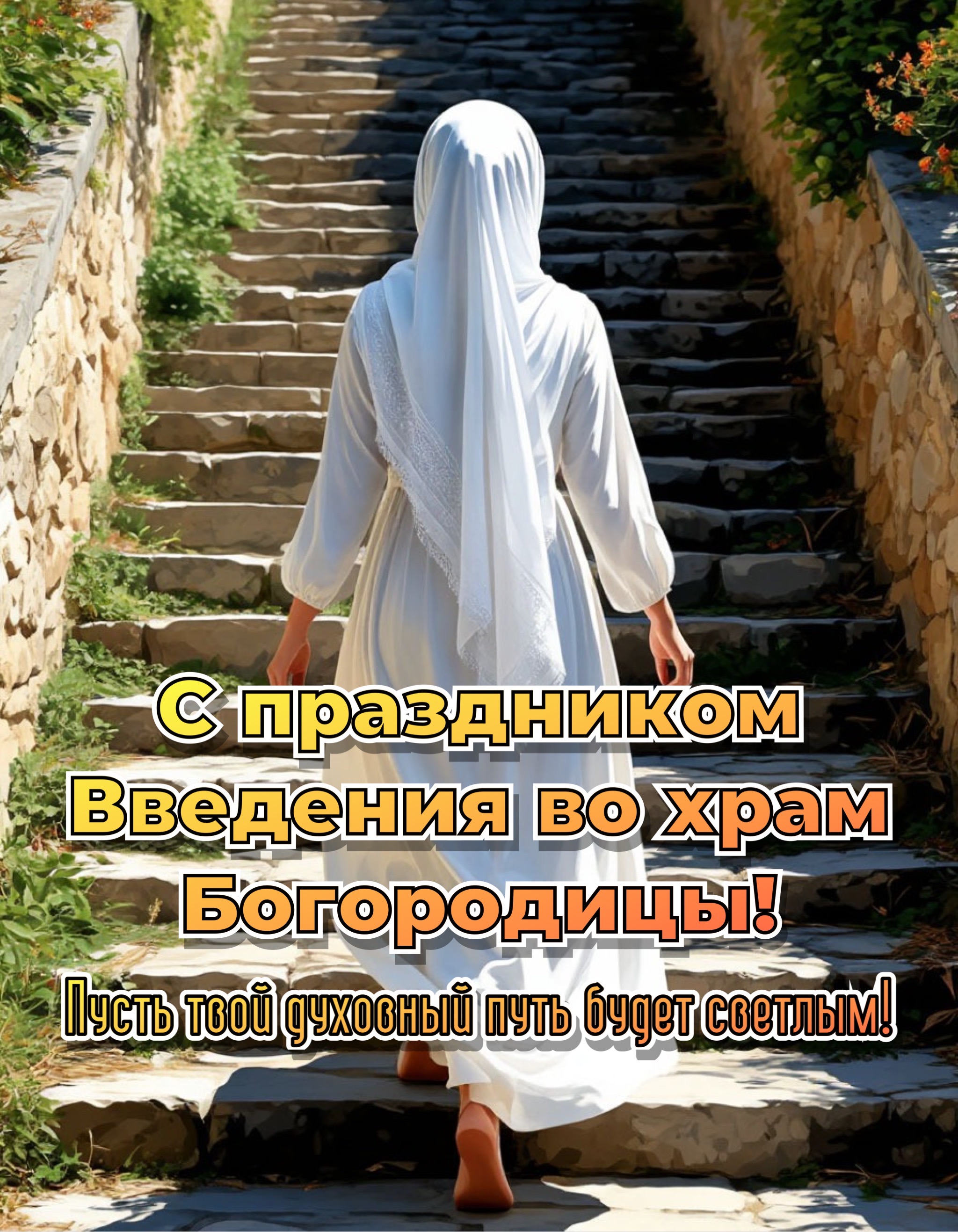 Открытка с Введением во храм Богородицы