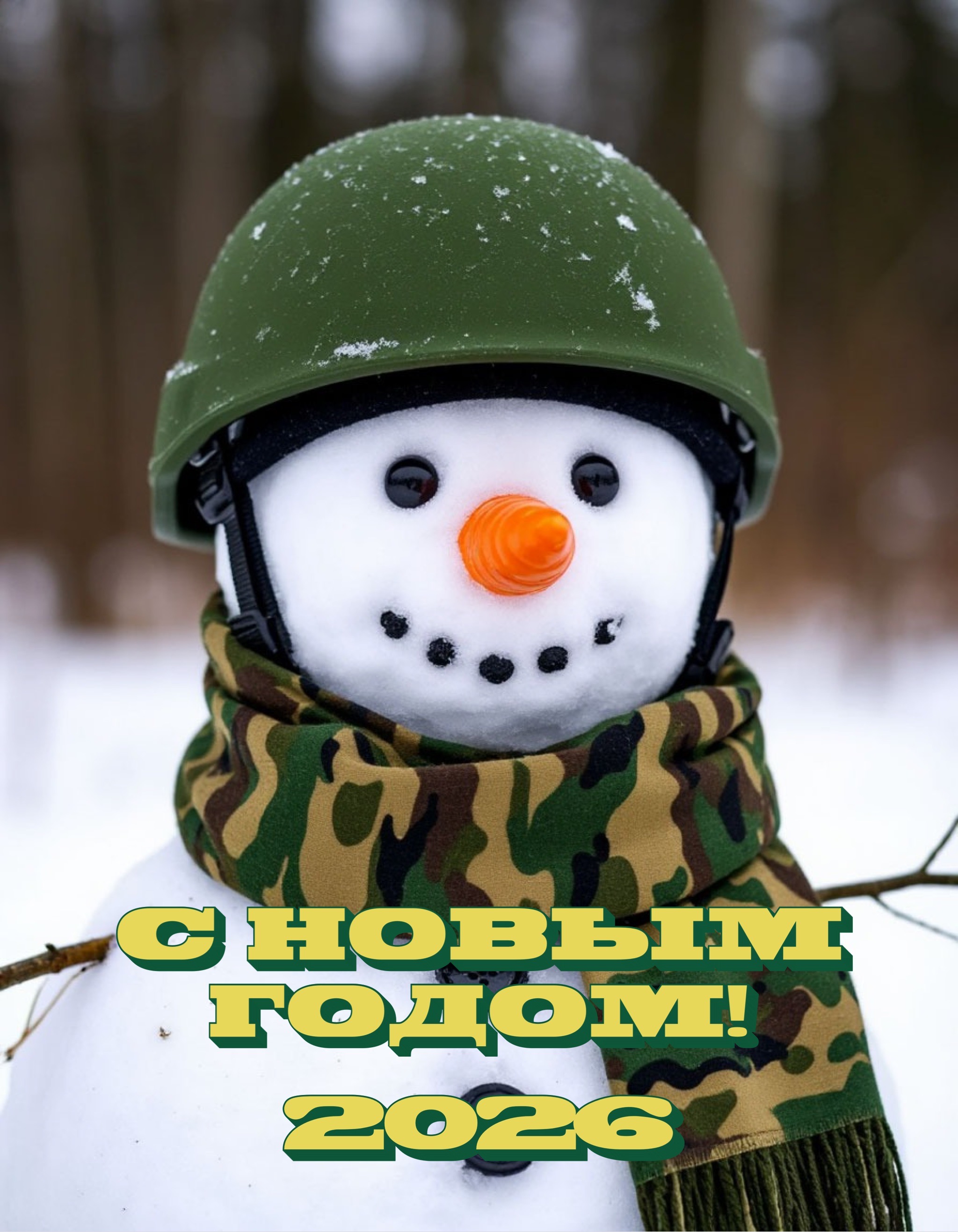 Открытка с Новым годом для военнослужащего