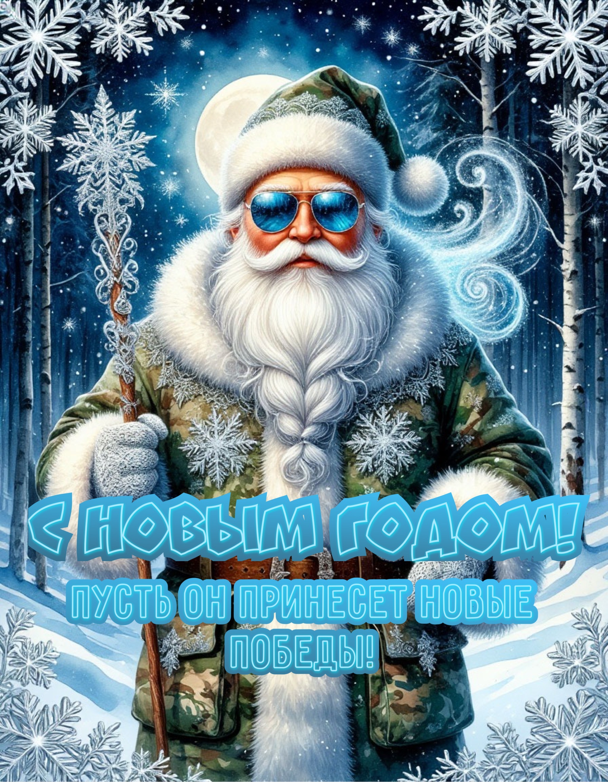 Открытка с Новым годом для военнослужащего