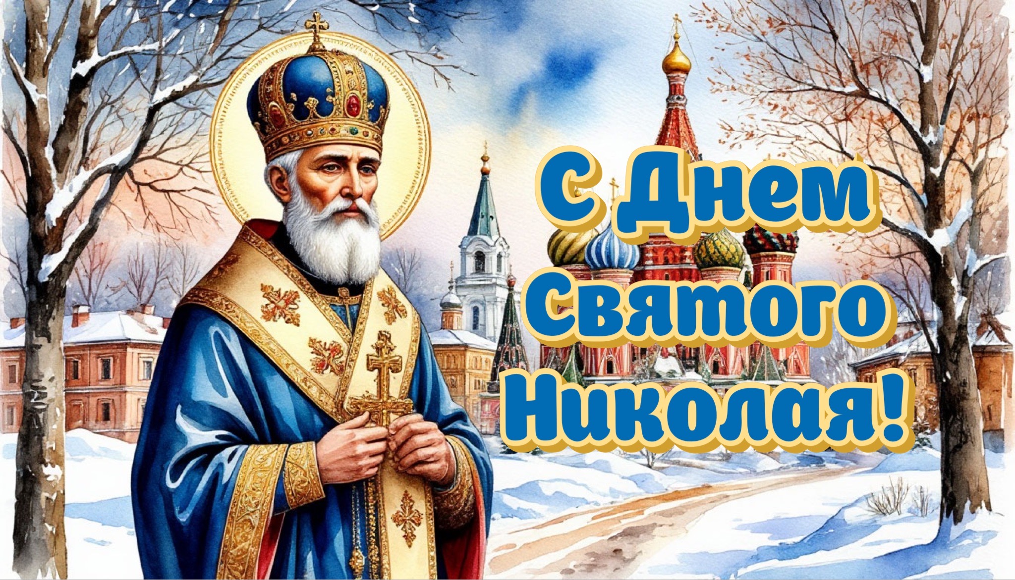 Открытка с Днем Николая Чудотворца