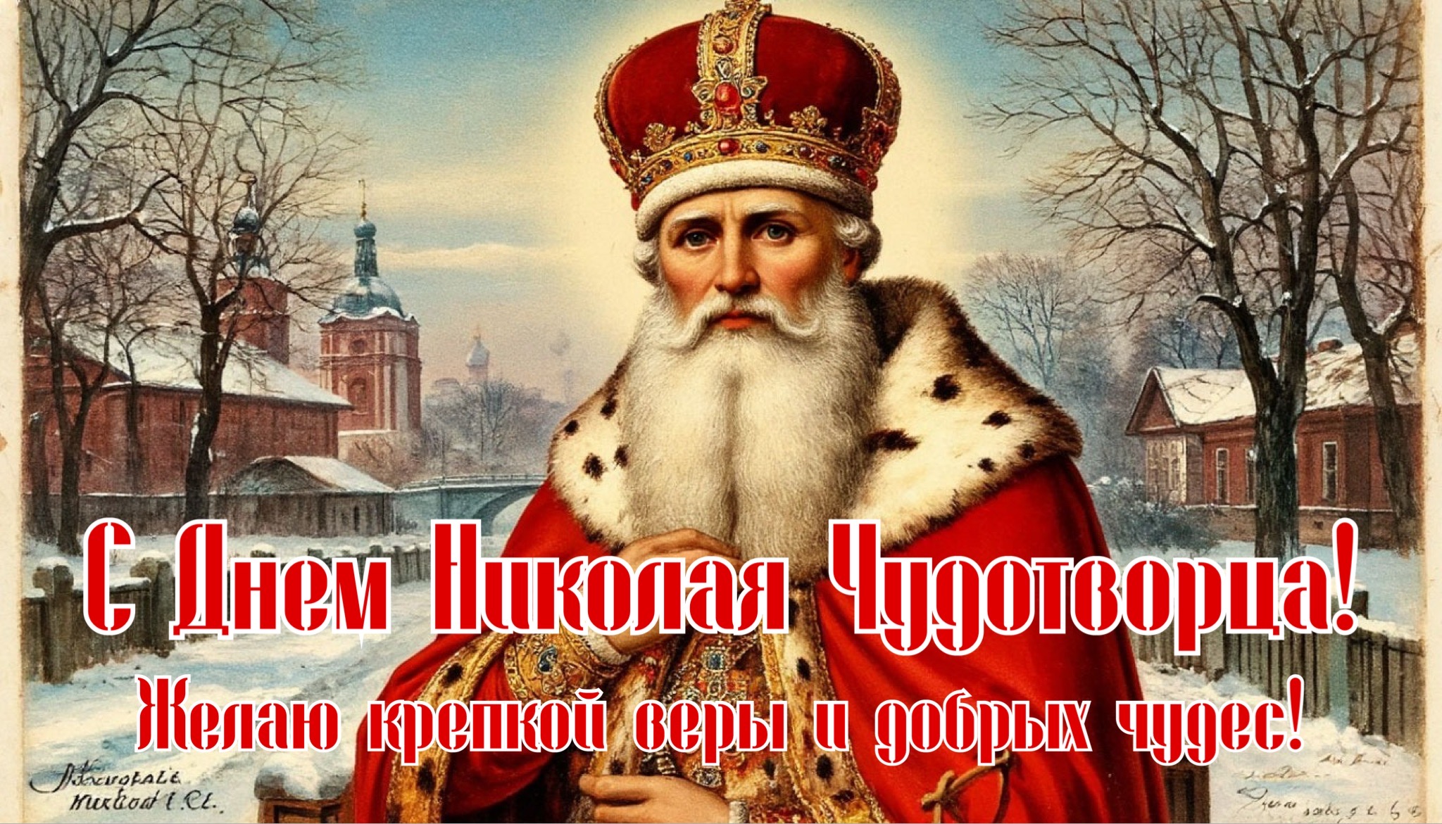 Открытка с Днем Николая Чудотворца