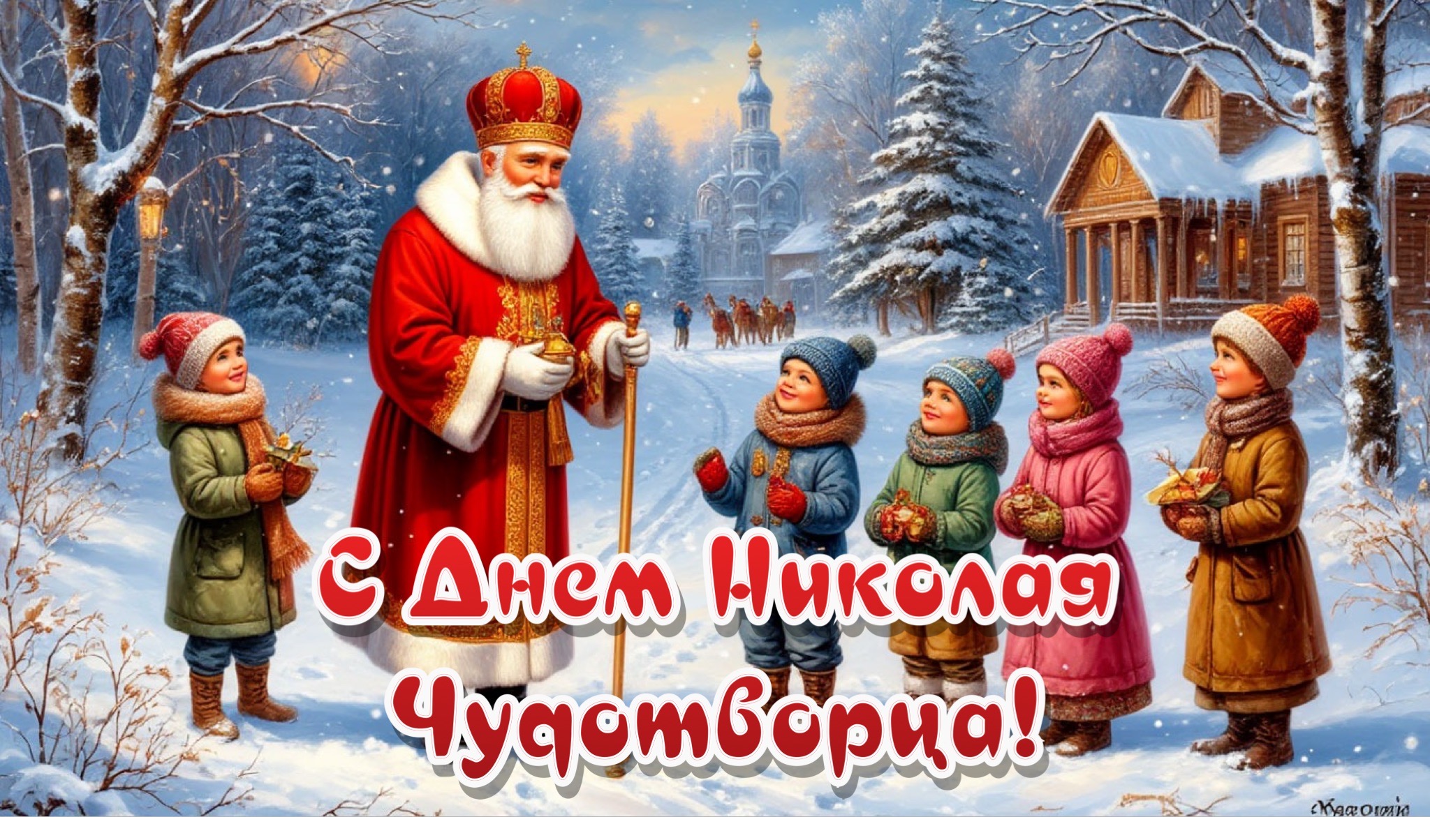 Открытка с Днем Николая Чудотворца