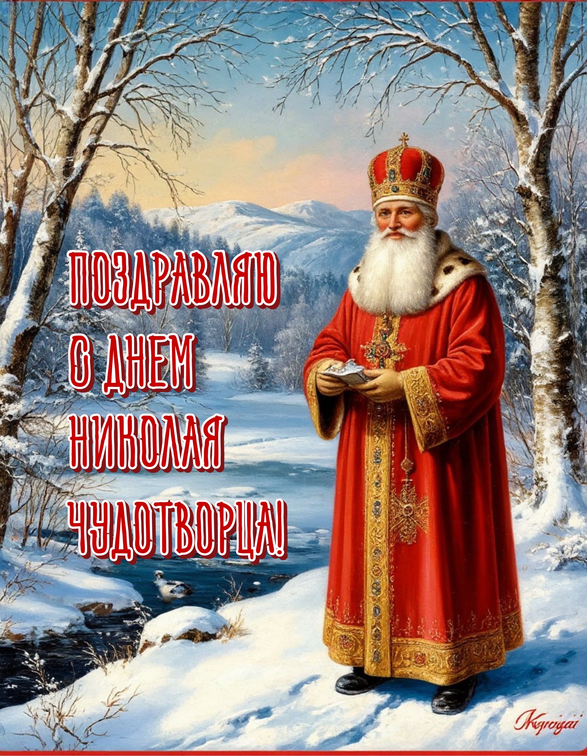 Открытка с Днем Николая Чудотворца