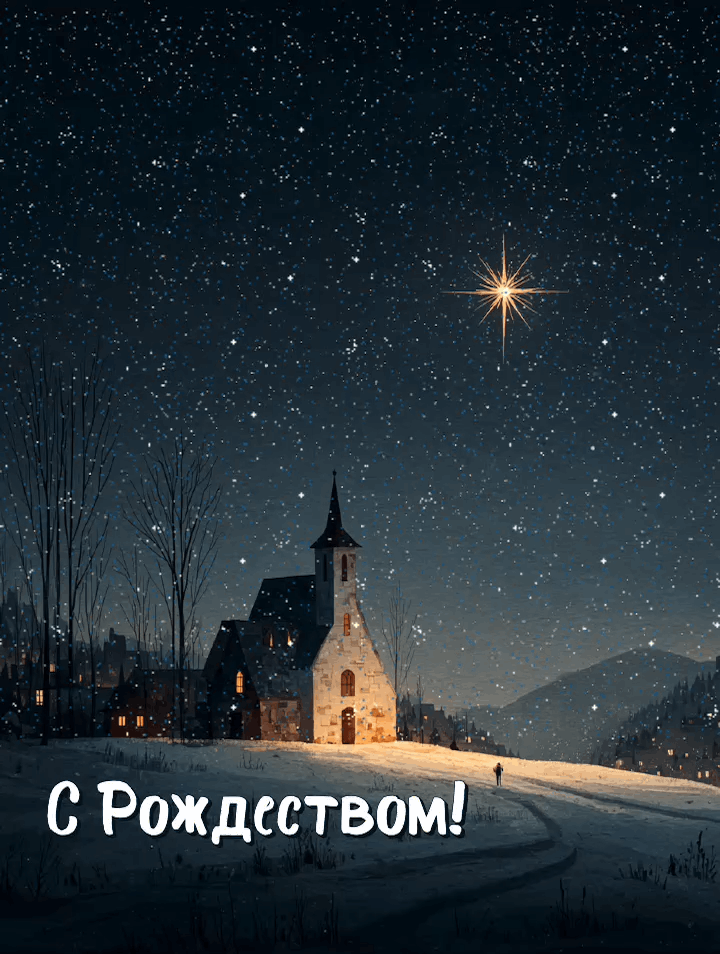 Открытка с католическим Рождеством