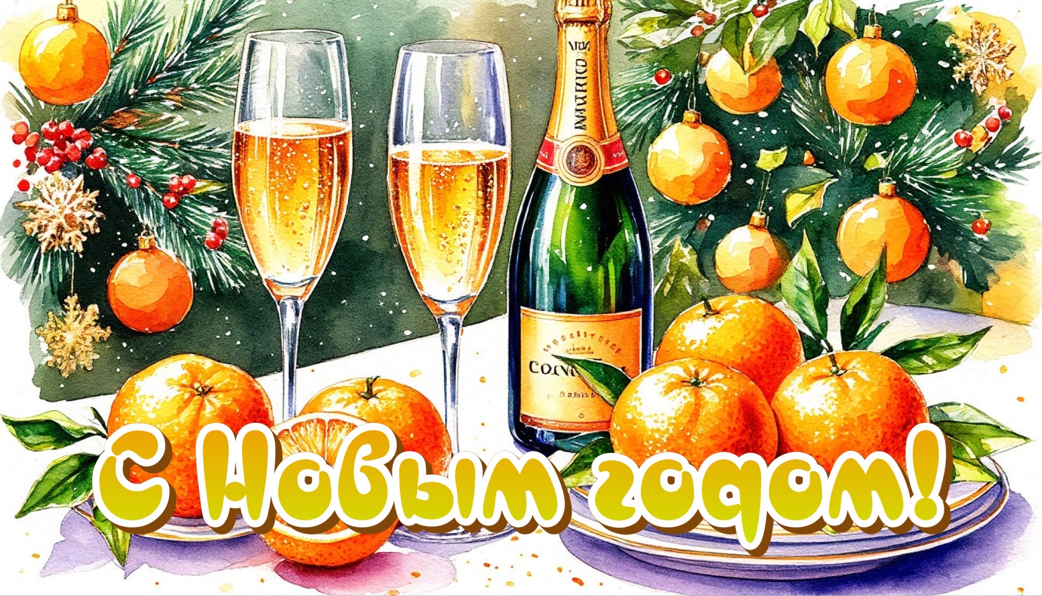 Открытка с Новым годом 2026