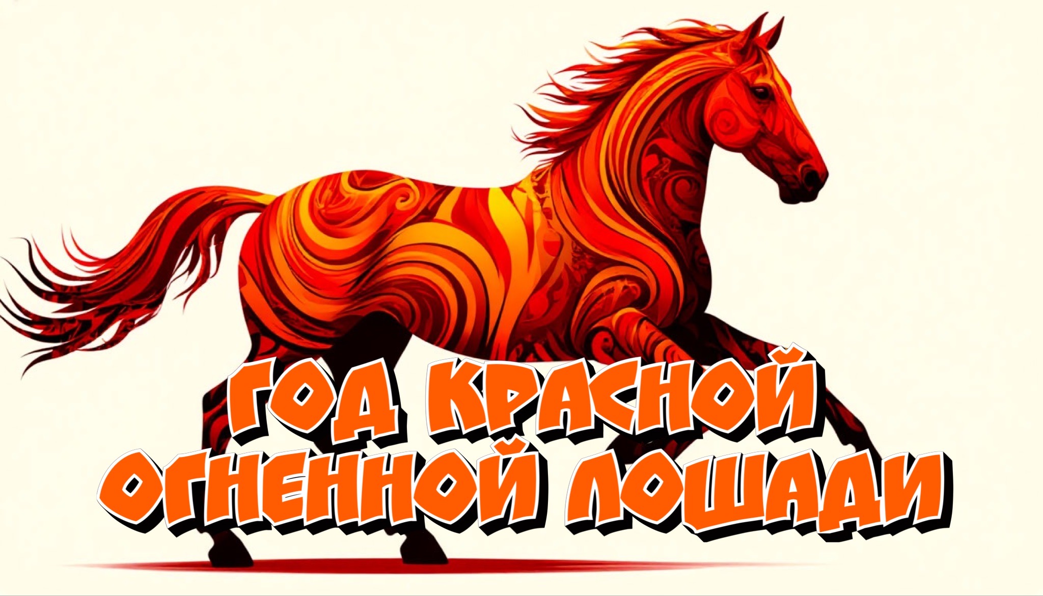 Открытка с годом Лошади