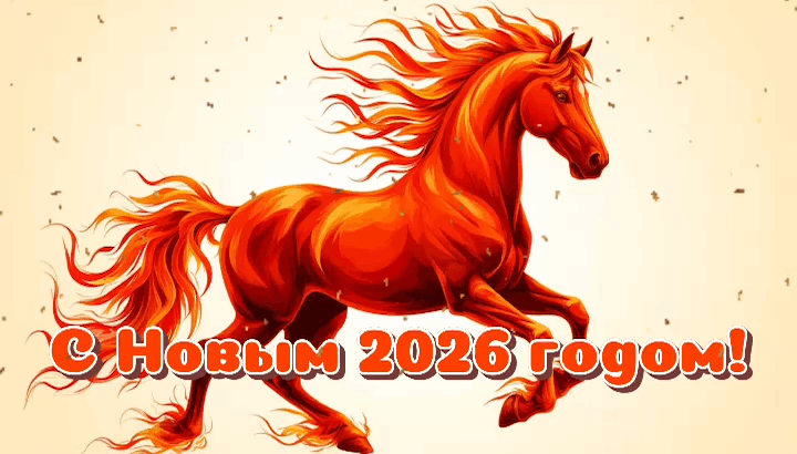 Открытка с годом Лошади