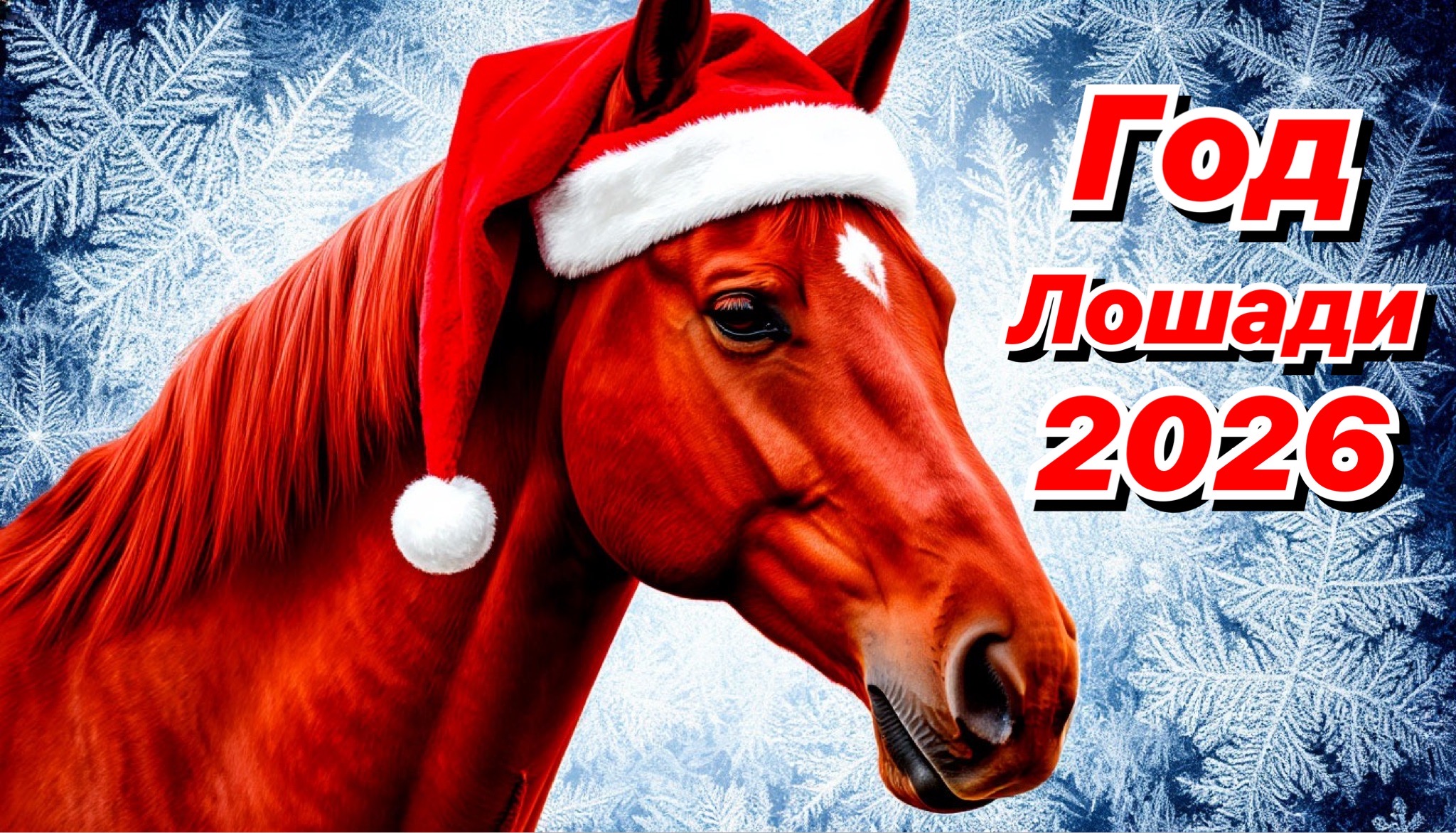 Открытка с годом Лошади