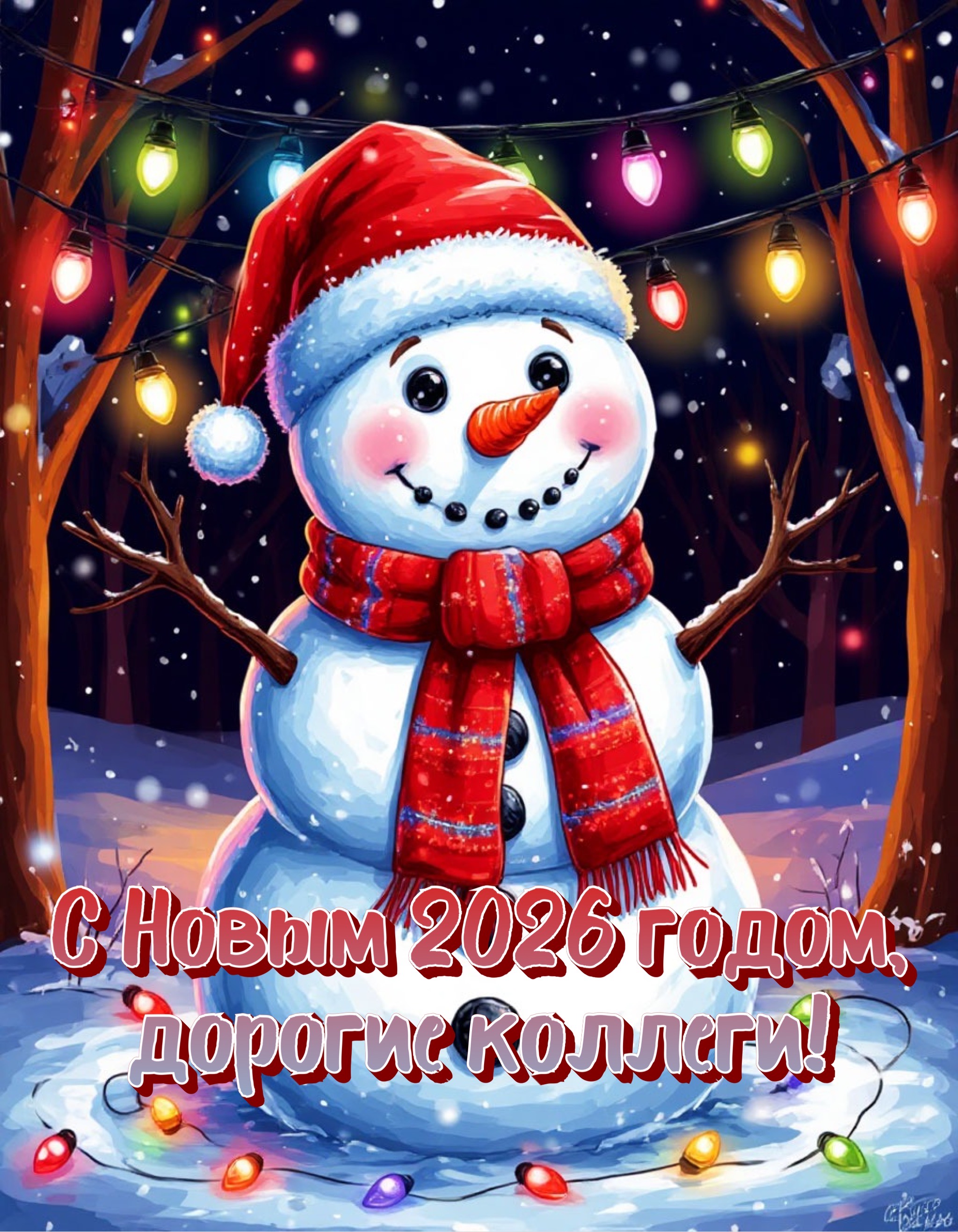 Открытка с Новым годом 2026 