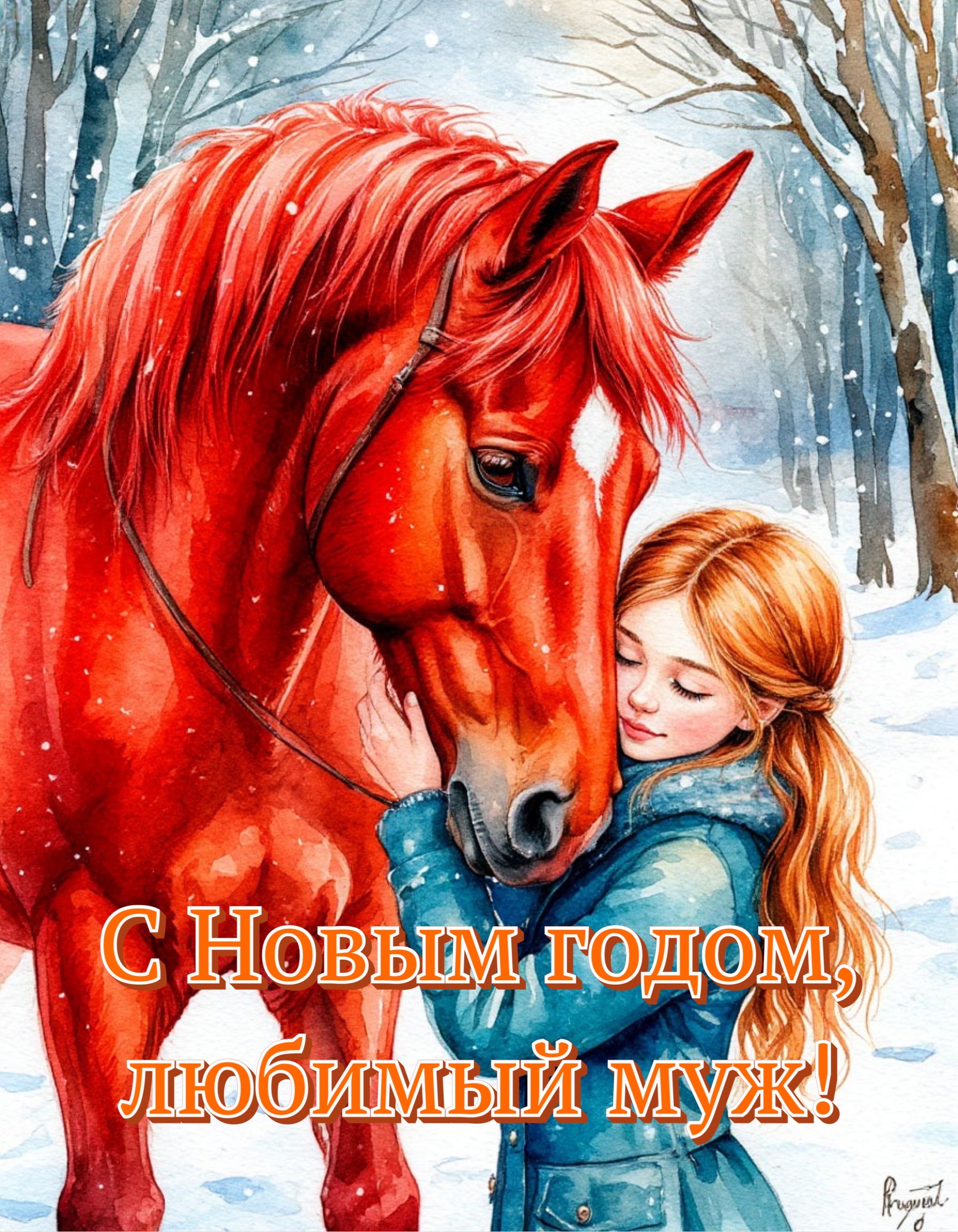 Открытка с Новым годом 2026