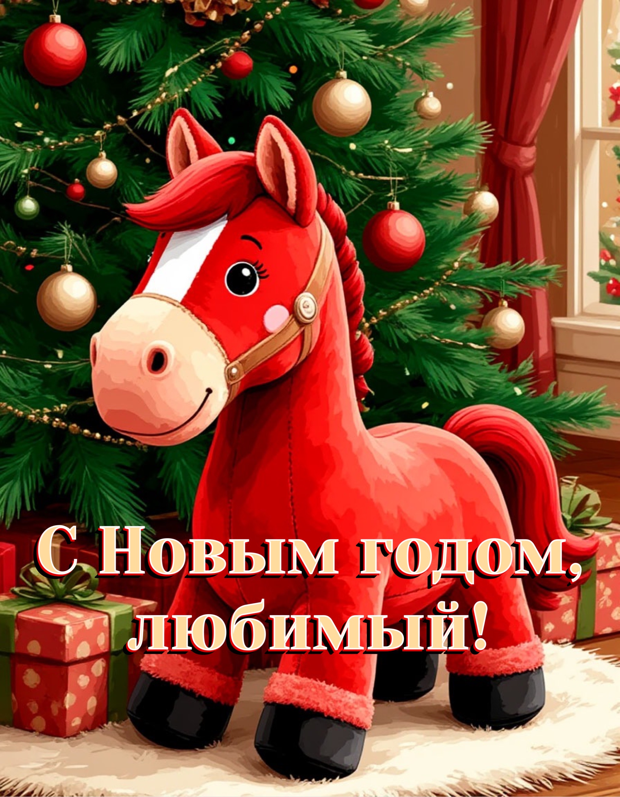 Открытка с Новым годом 2026