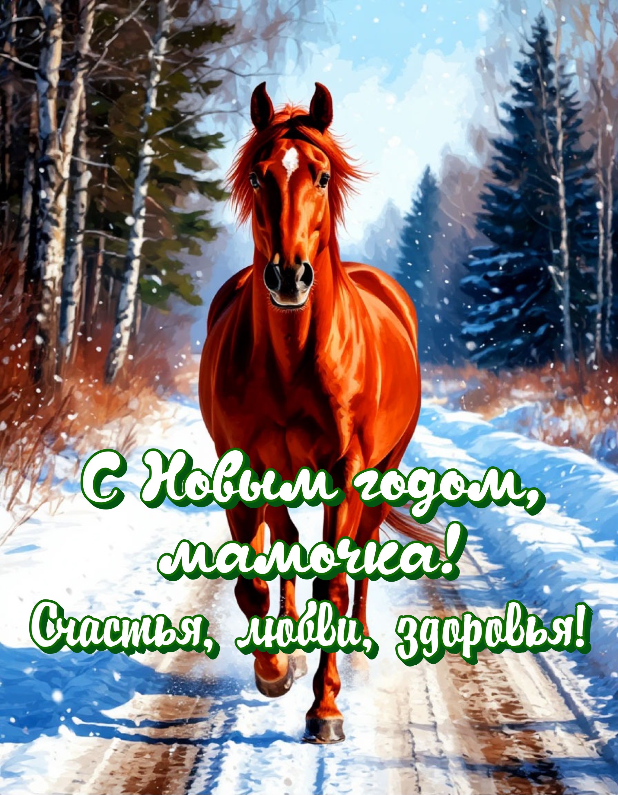 Открытка с Новым годом 2026