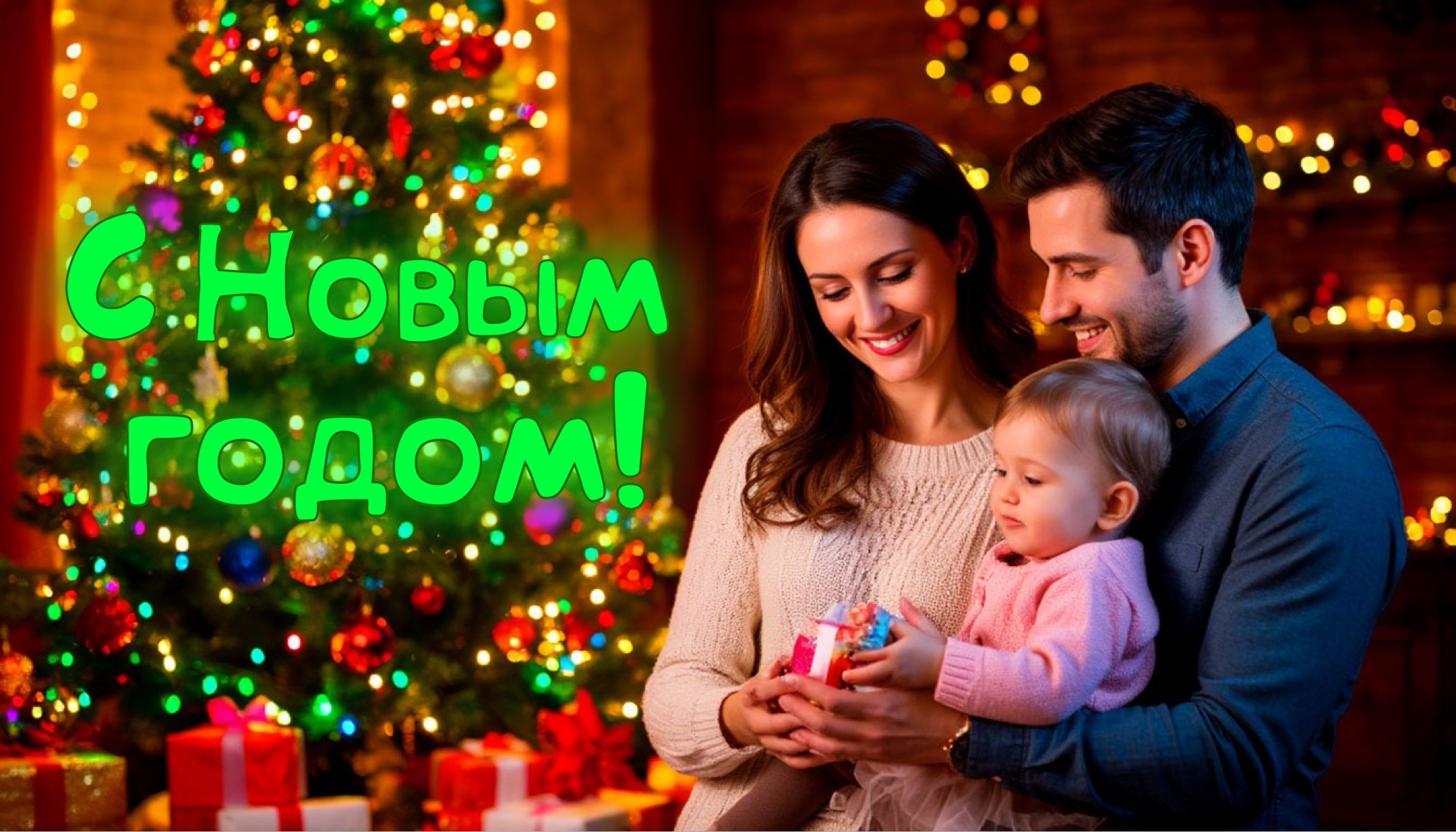 Открытка с Новым годом 2026