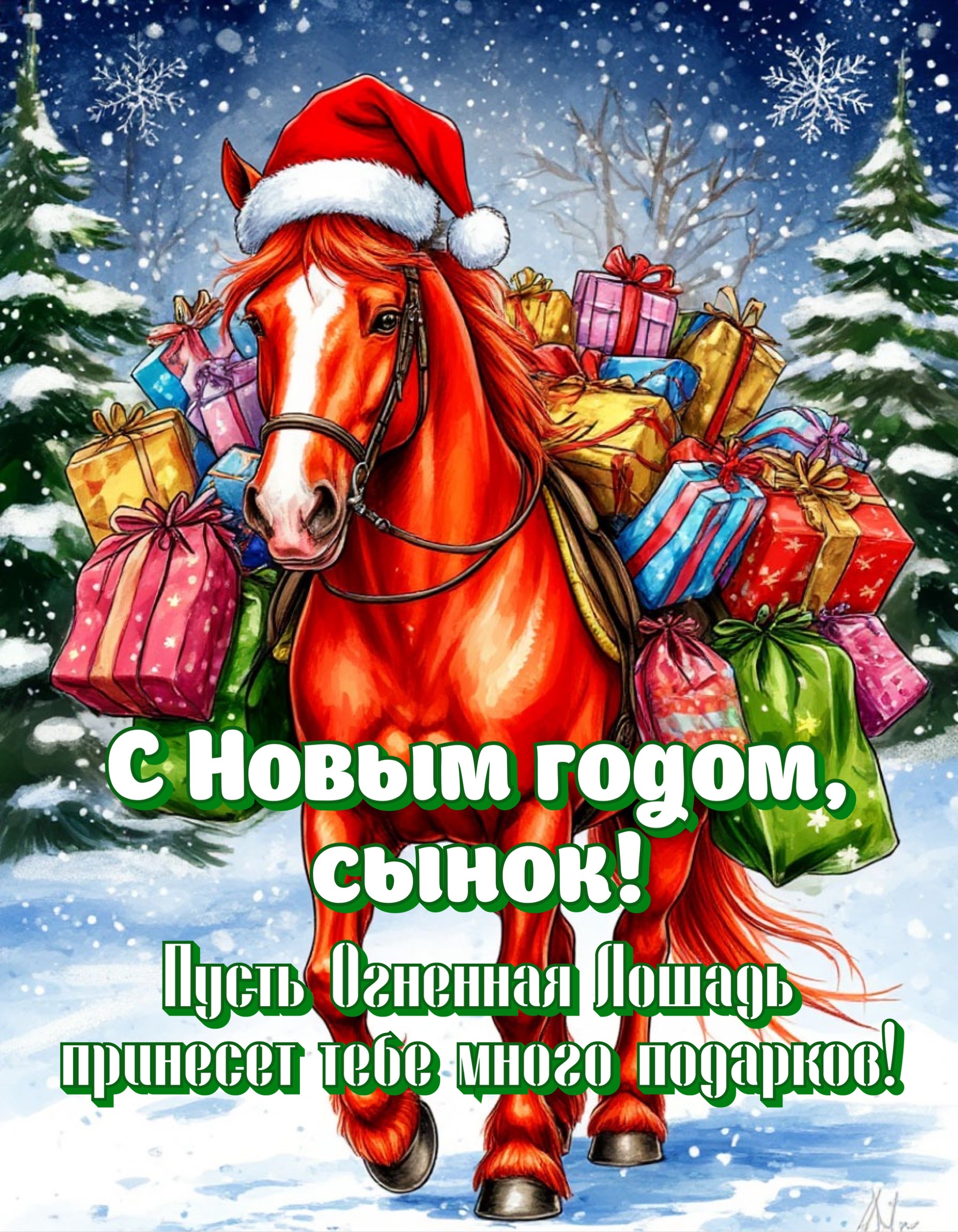 Открытка с Новым годом 2026