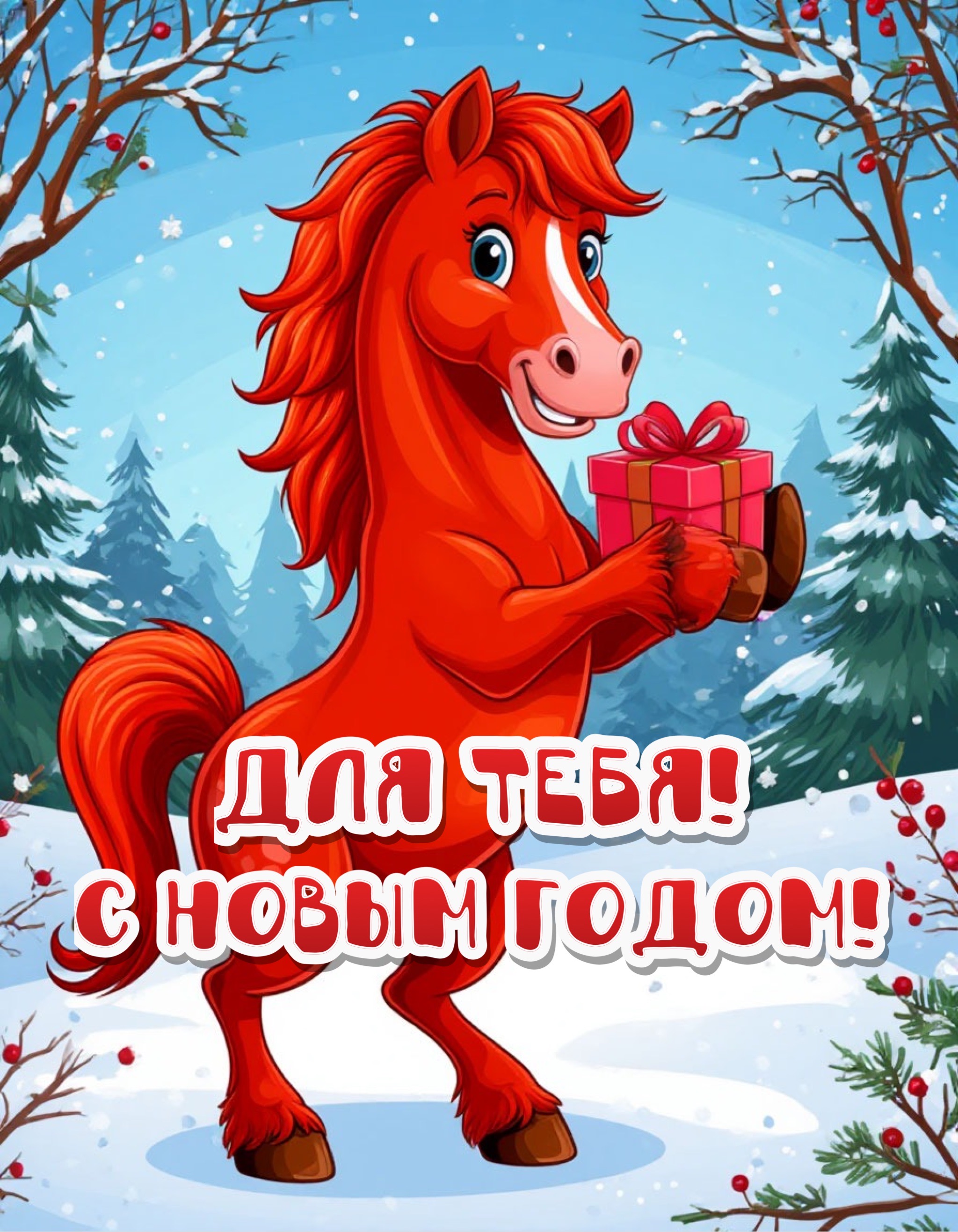 Открытка с Новым годом 2026
