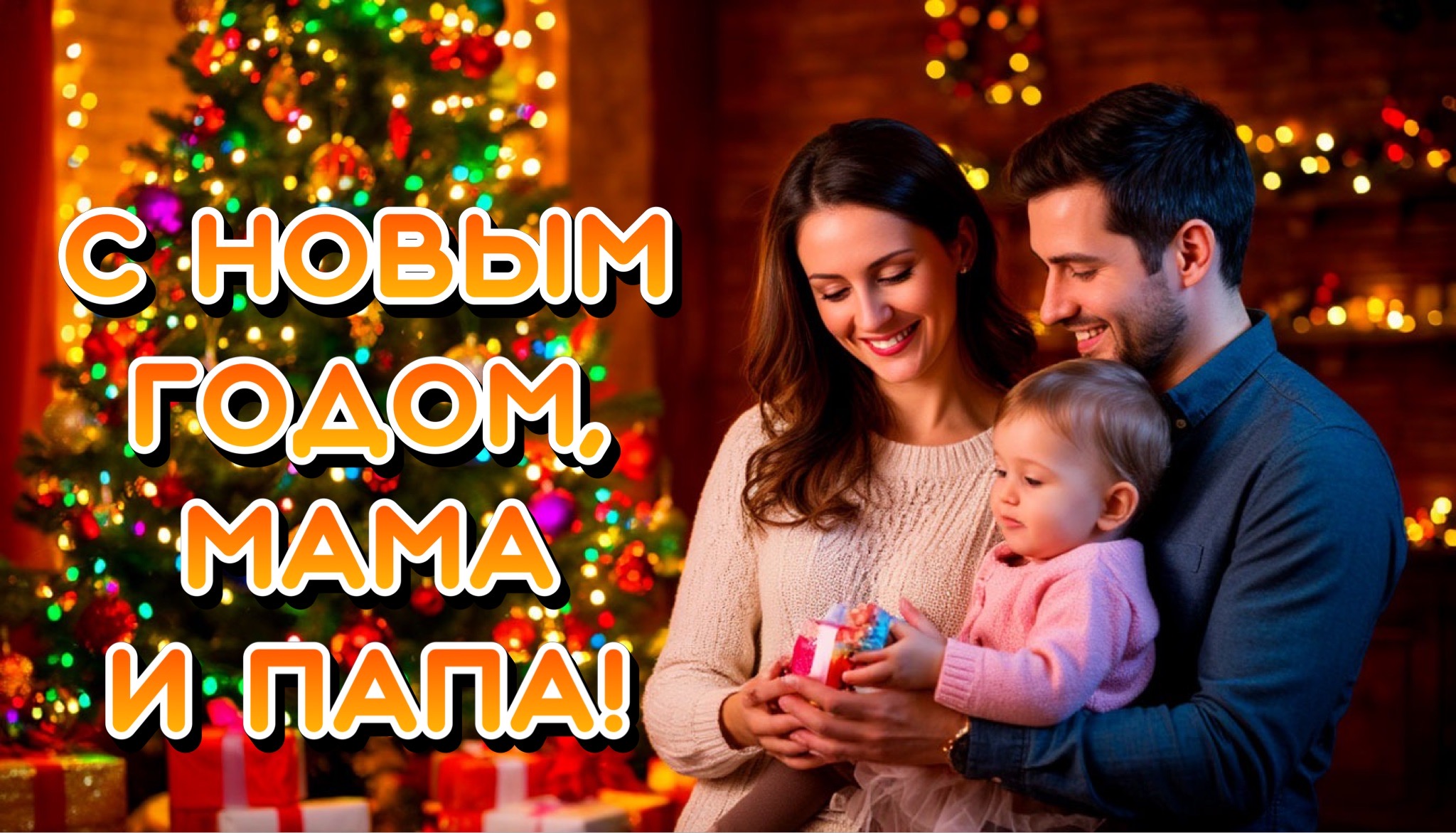Открытки с Новым годом 2026 для семьи
