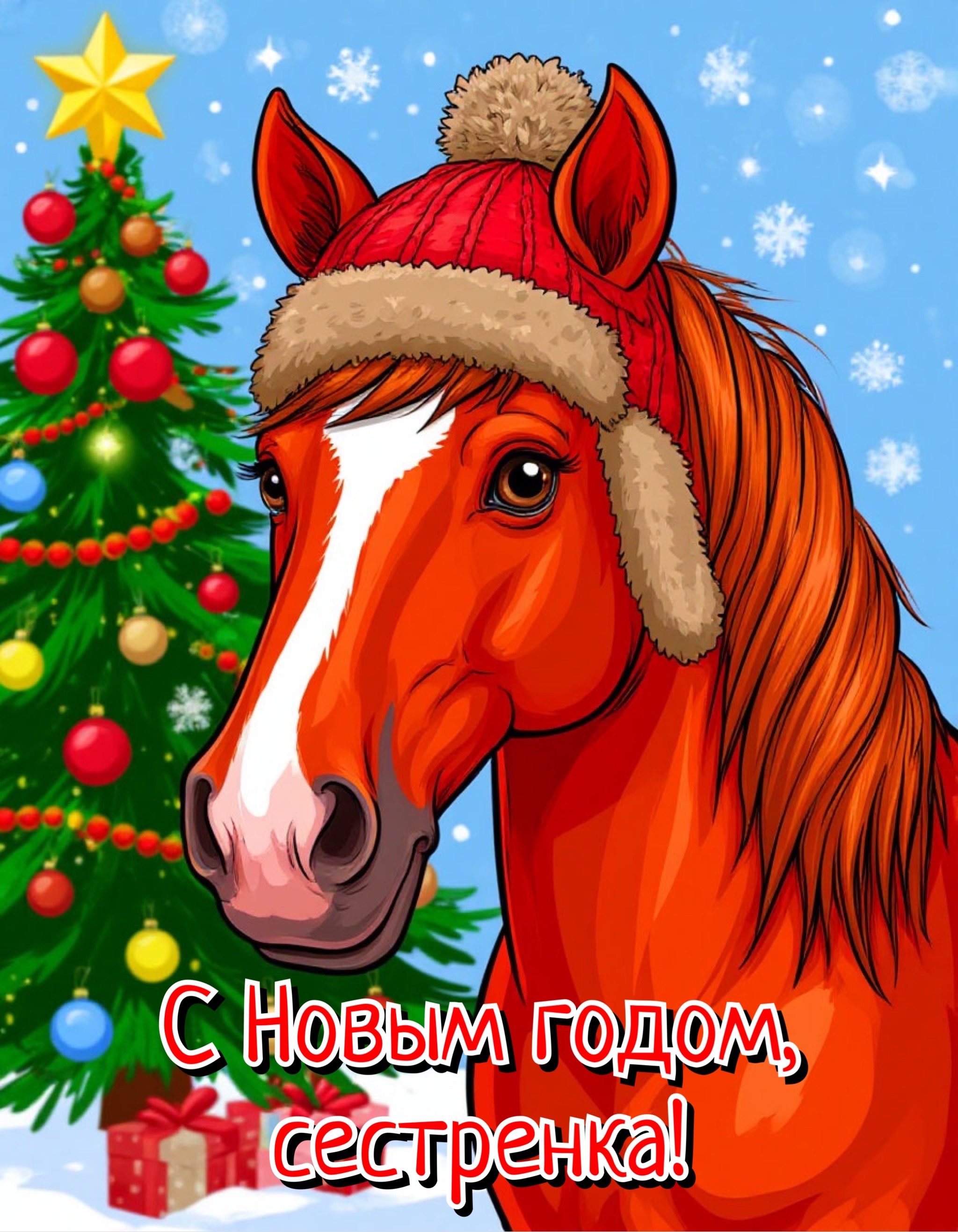 Открытка с Новым годом 2026