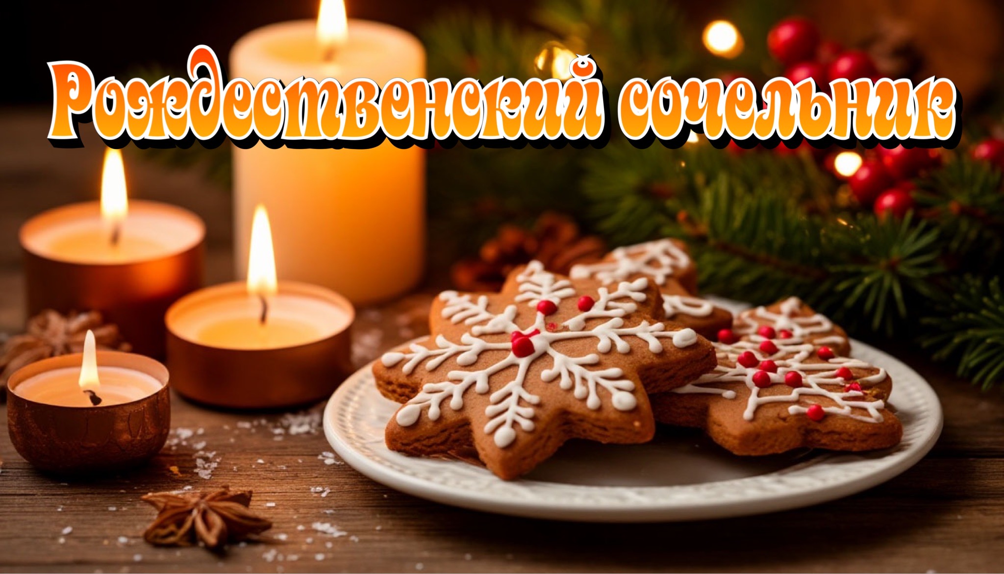 Открытка с Рождественским сочельником