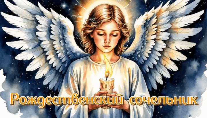 Открытка с Рождественским сочельником