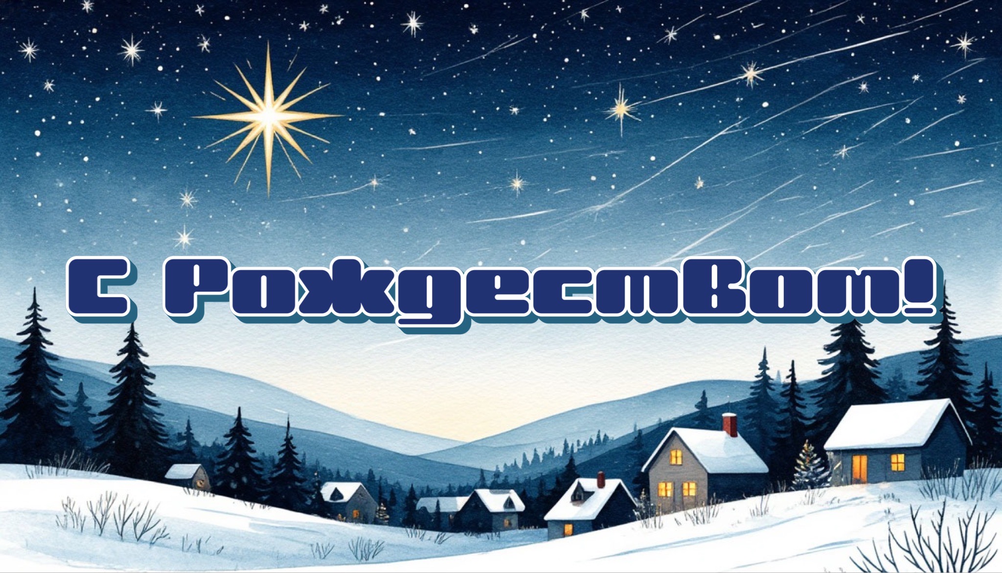 Открытка с Рождеством Христовым