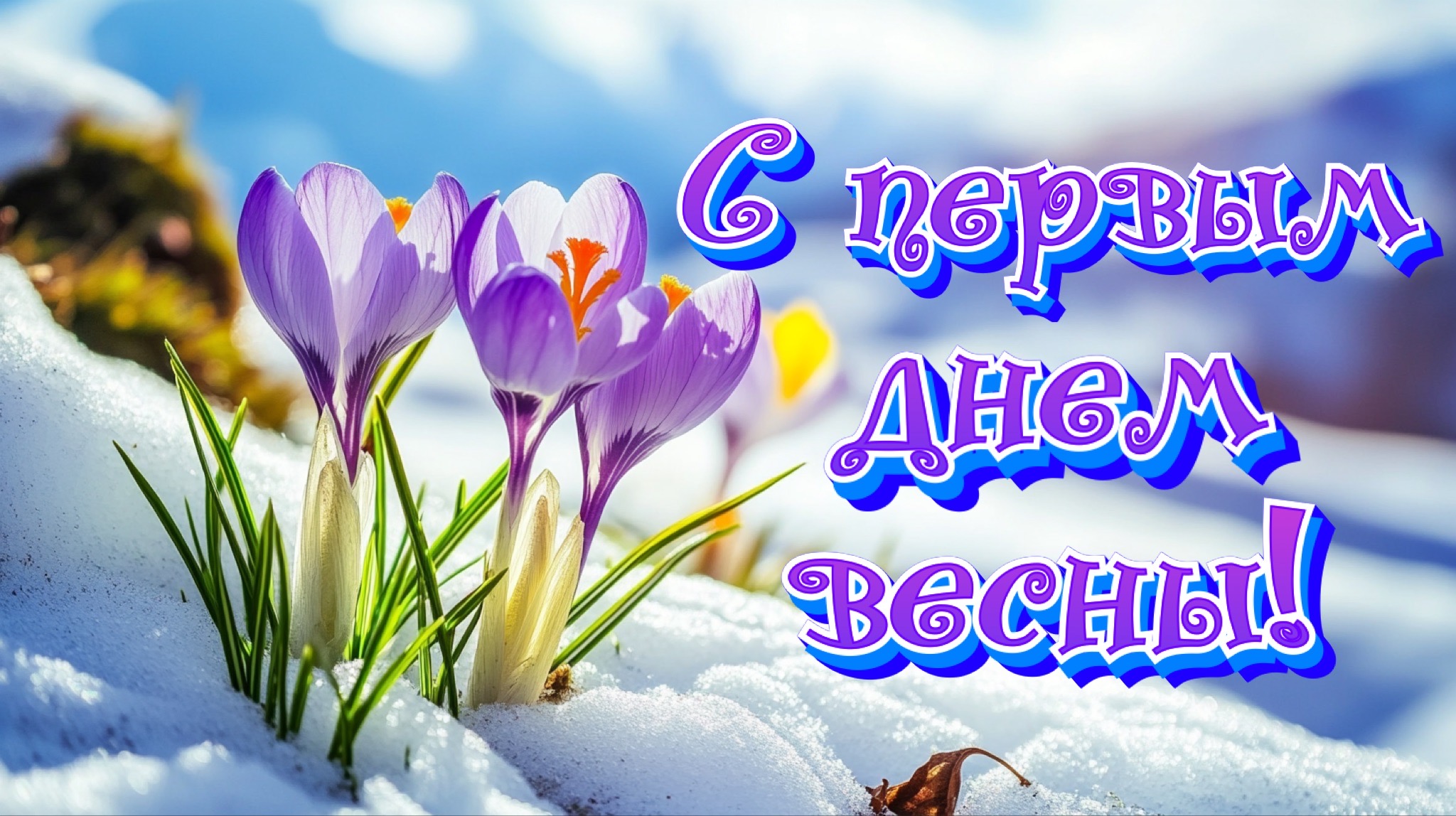 Happy first day of spring postcard