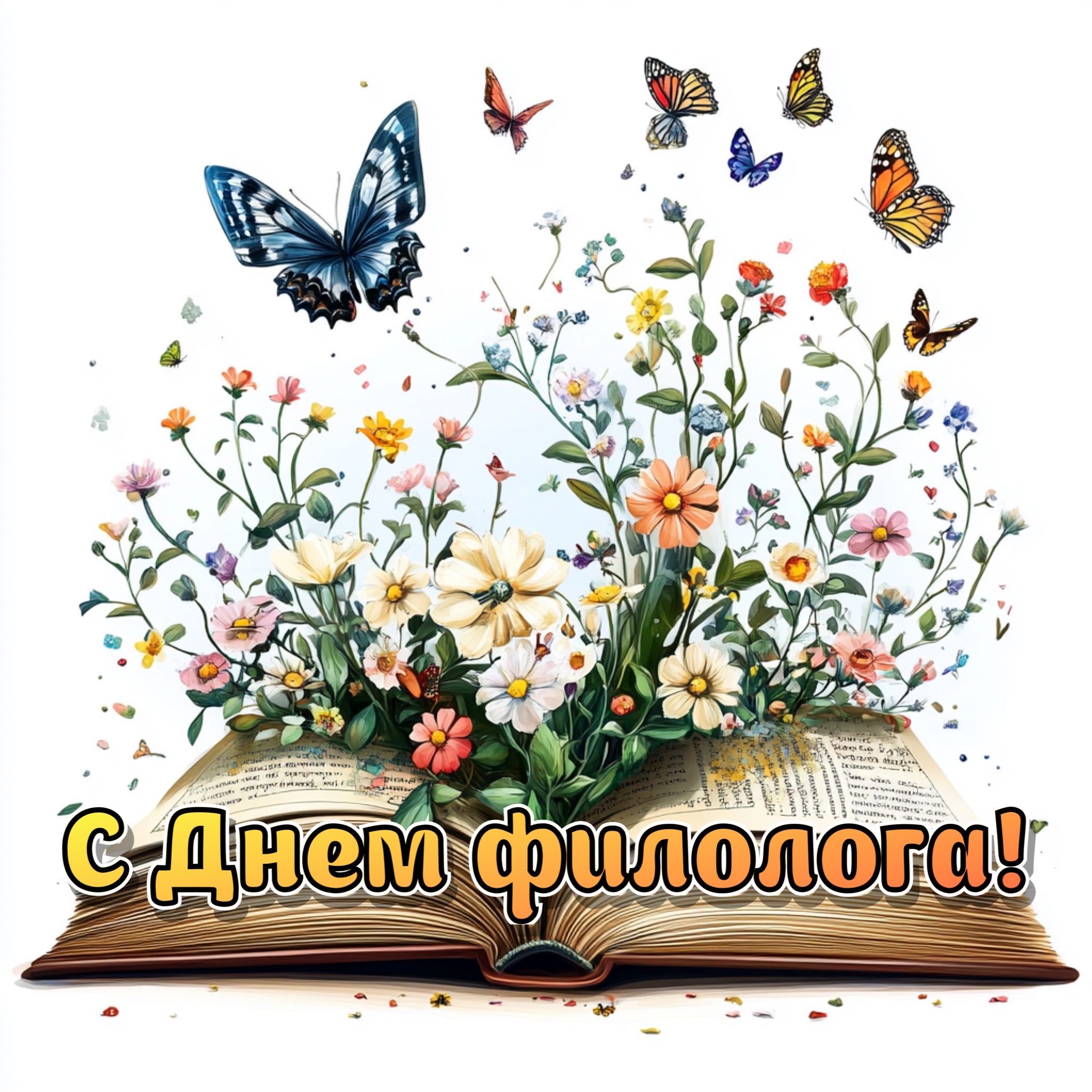 Открытка с Днем филолога