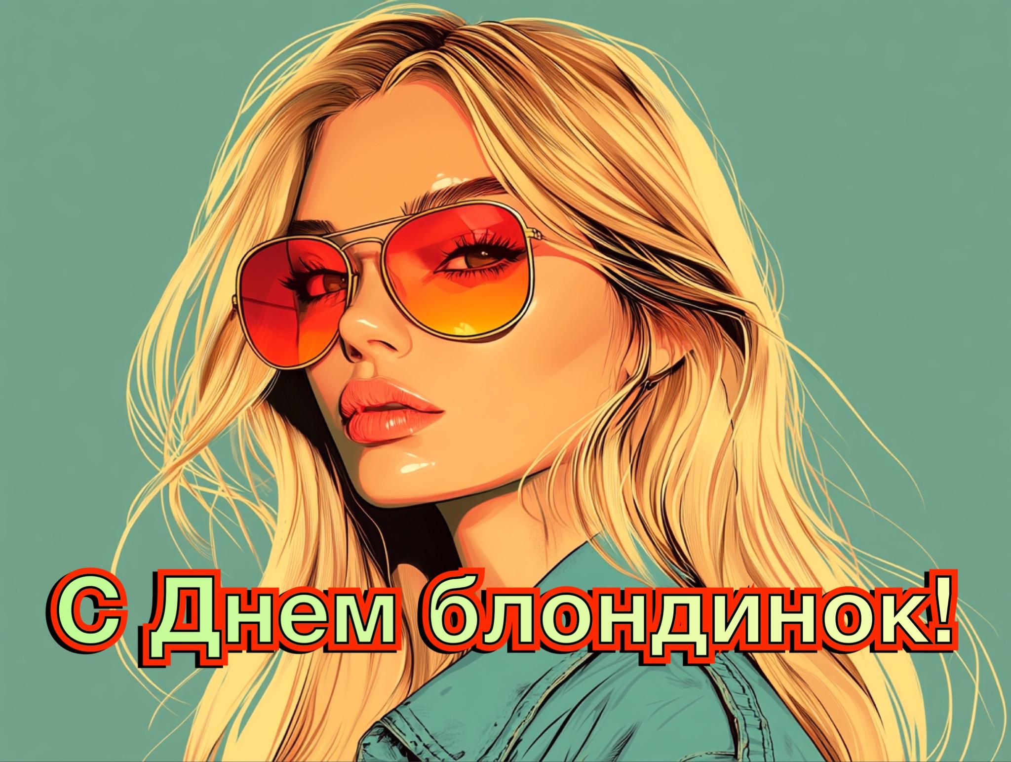Открытка со Всемирным днем блондинок