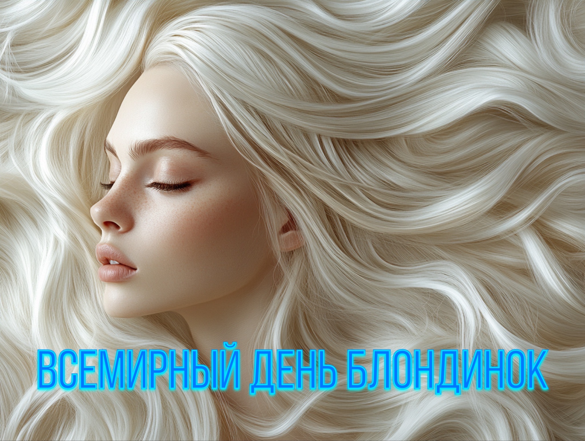 Открытка со Всемирным днем блондинок