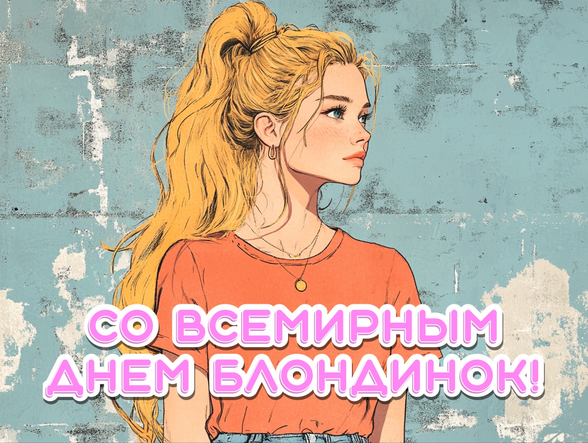 Открытка со Всемирным днем блондинок