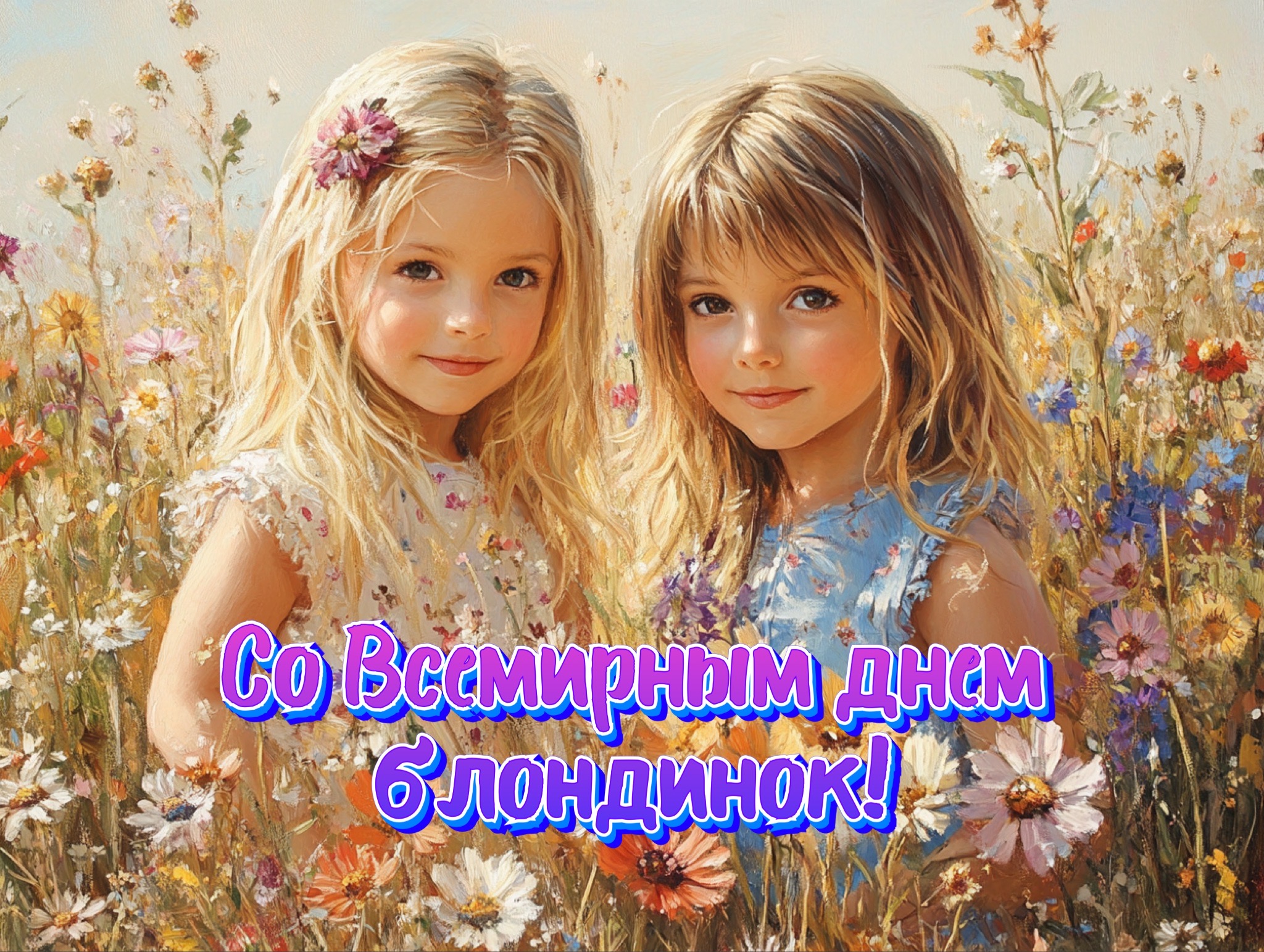 Открытка со Всемирным днем блондинок