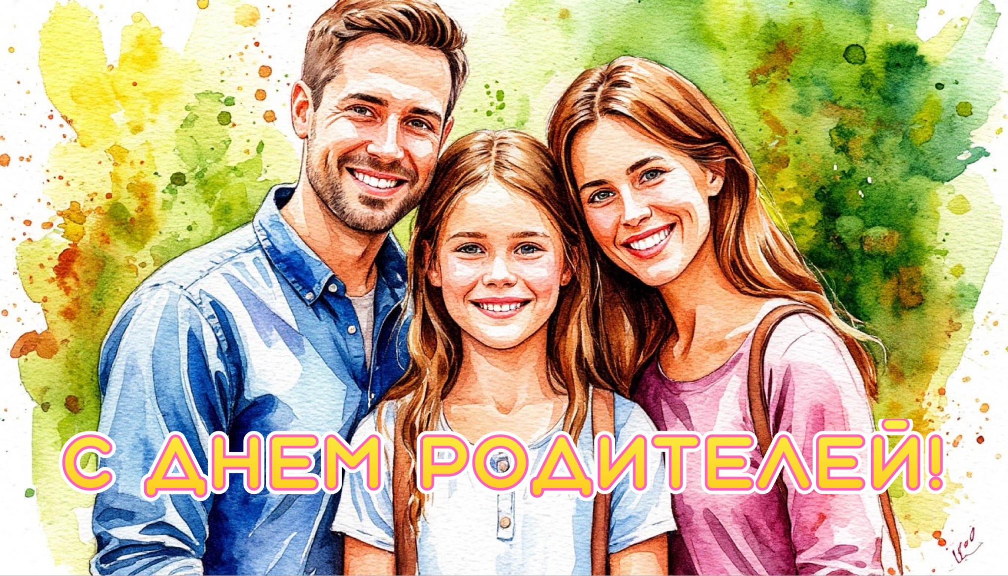 Открытка со Всемирным днем родителей