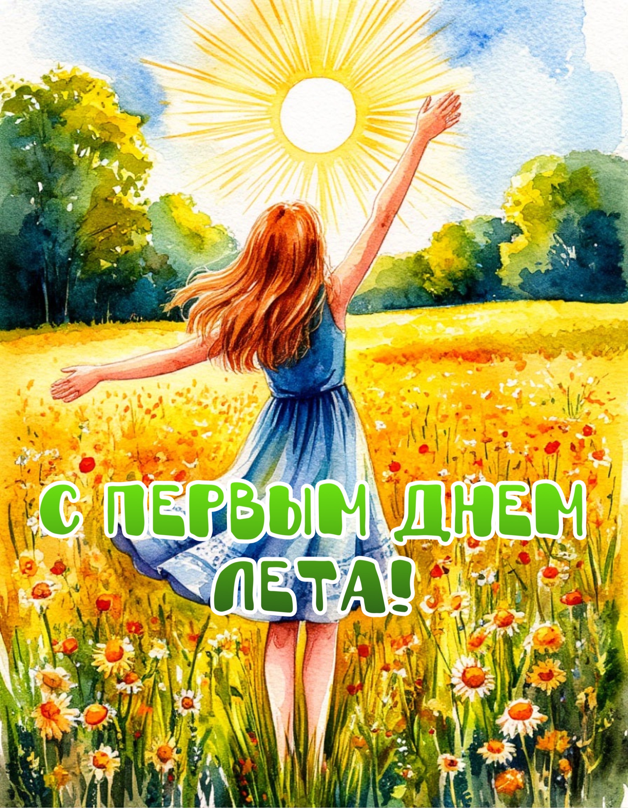 Открытка с первым днем лета