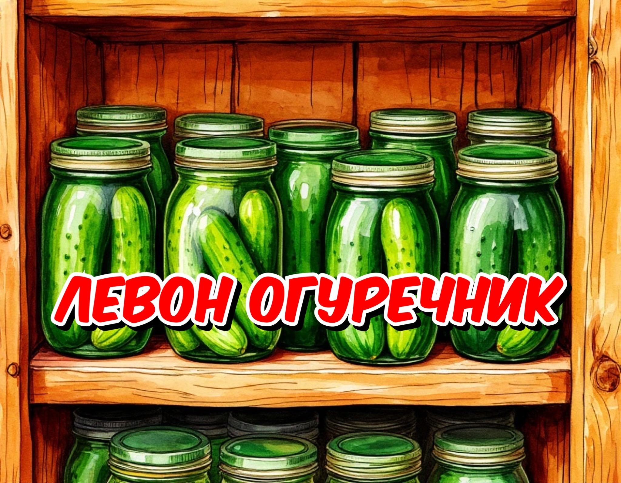 Открытка к празднику Левон Огуречник
