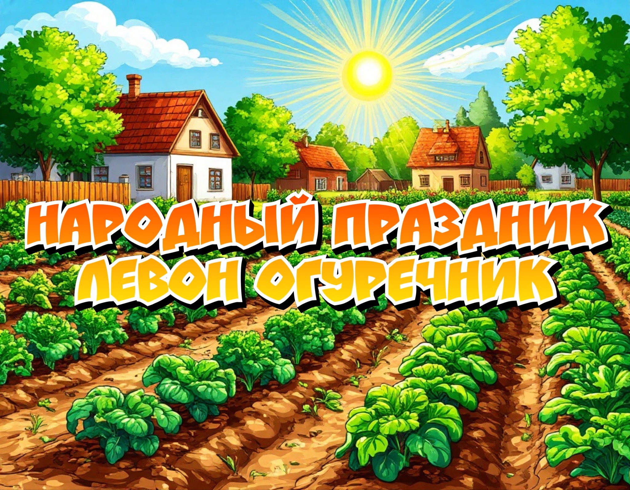 Открытка к празднику Левон Огуречник